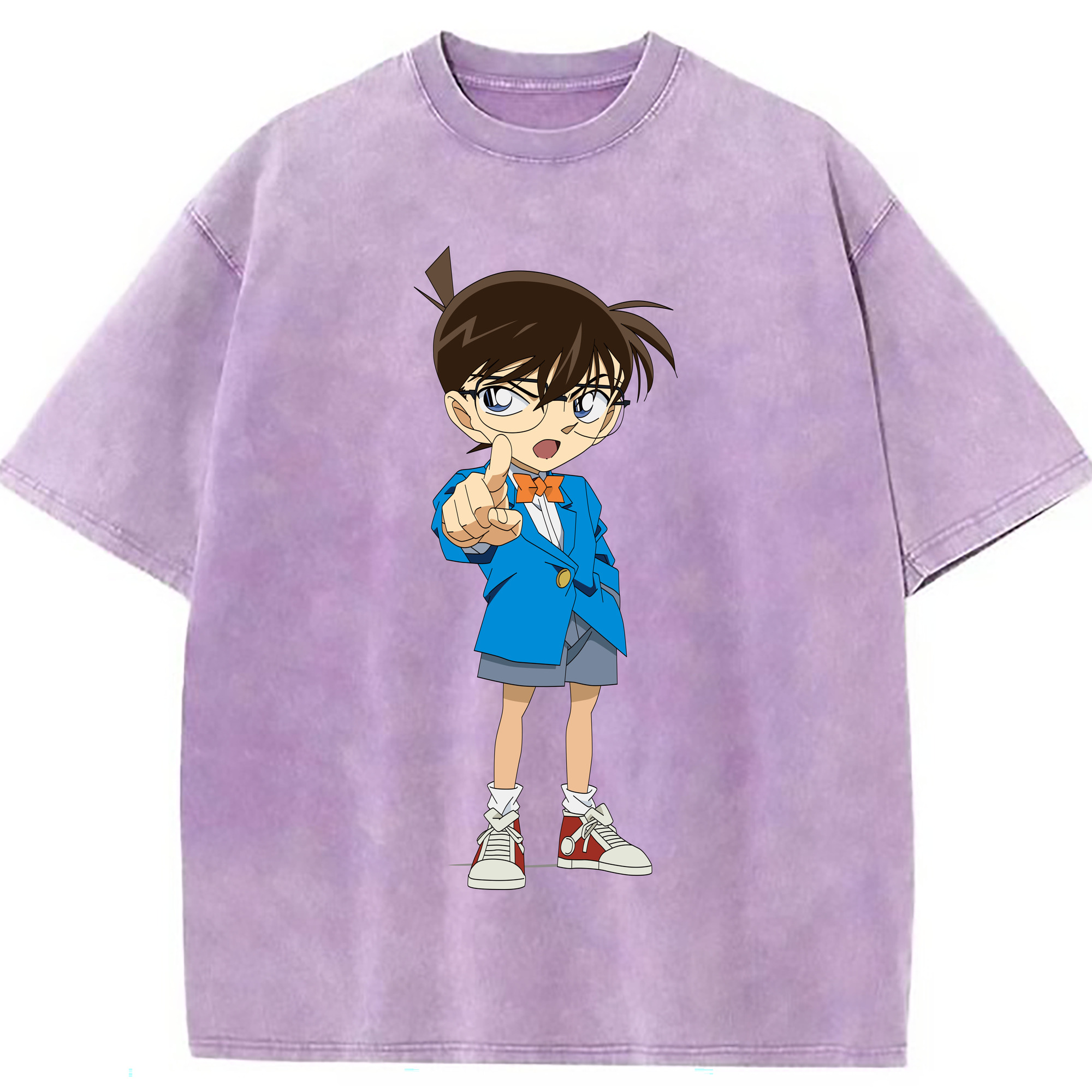 （画像用） 名探偵コナン 江戸川 コナン Detective Conan Conan Edogawa 綿100% ヴィンテージ風 半袖Tシャツ（フロントプリント）