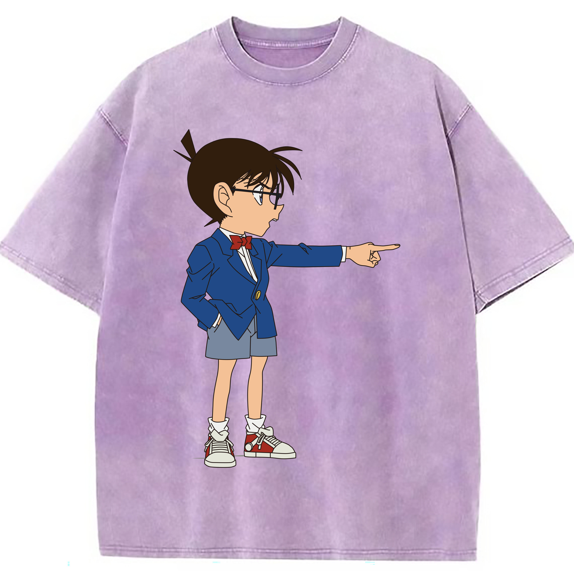 （画像用） 名探偵コナン 江戸川 コナン Detective Conan Conan Edogawa 綿100% ヴィンテージ風 半袖Tシャツ（フロントプリント）