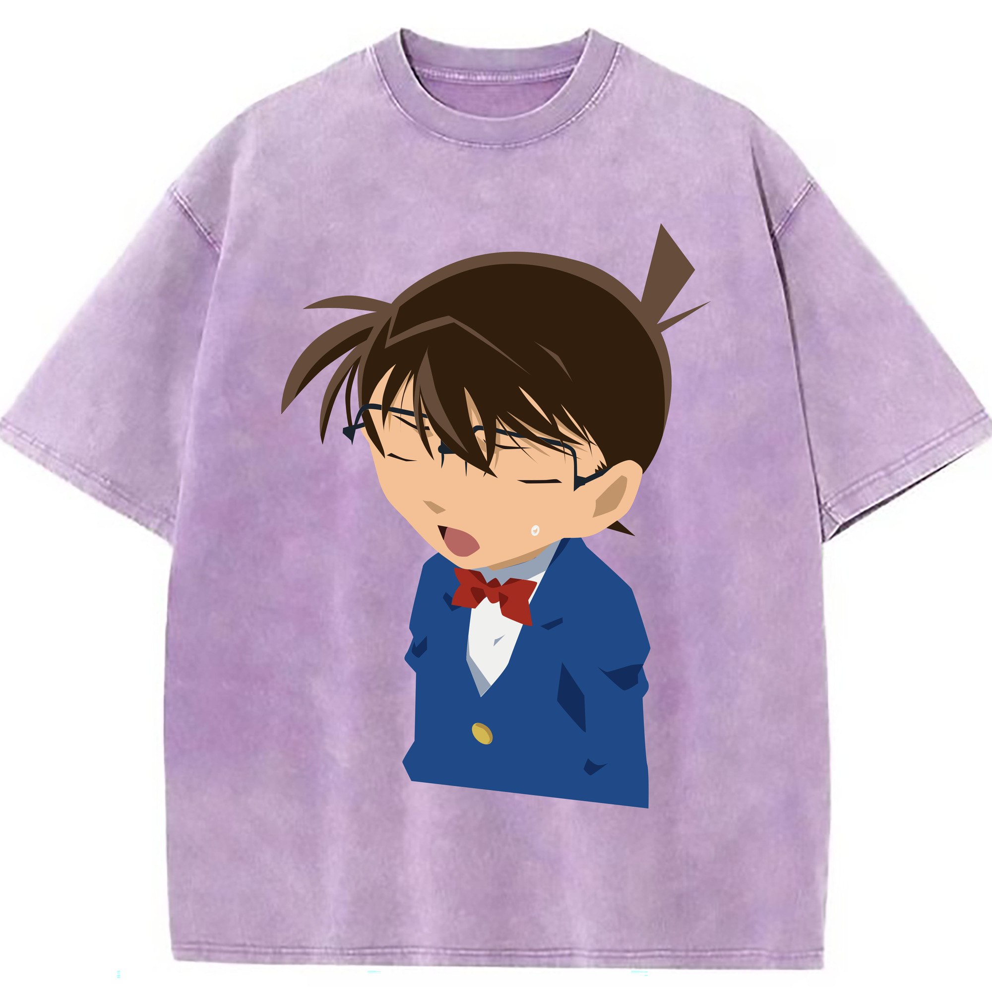 （画像用） 名探偵コナン 江戸川 コナン Detective Conan Conan Edogawa 綿100% ヴィンテージ風 半袖Tシャツ（フロントプリント）