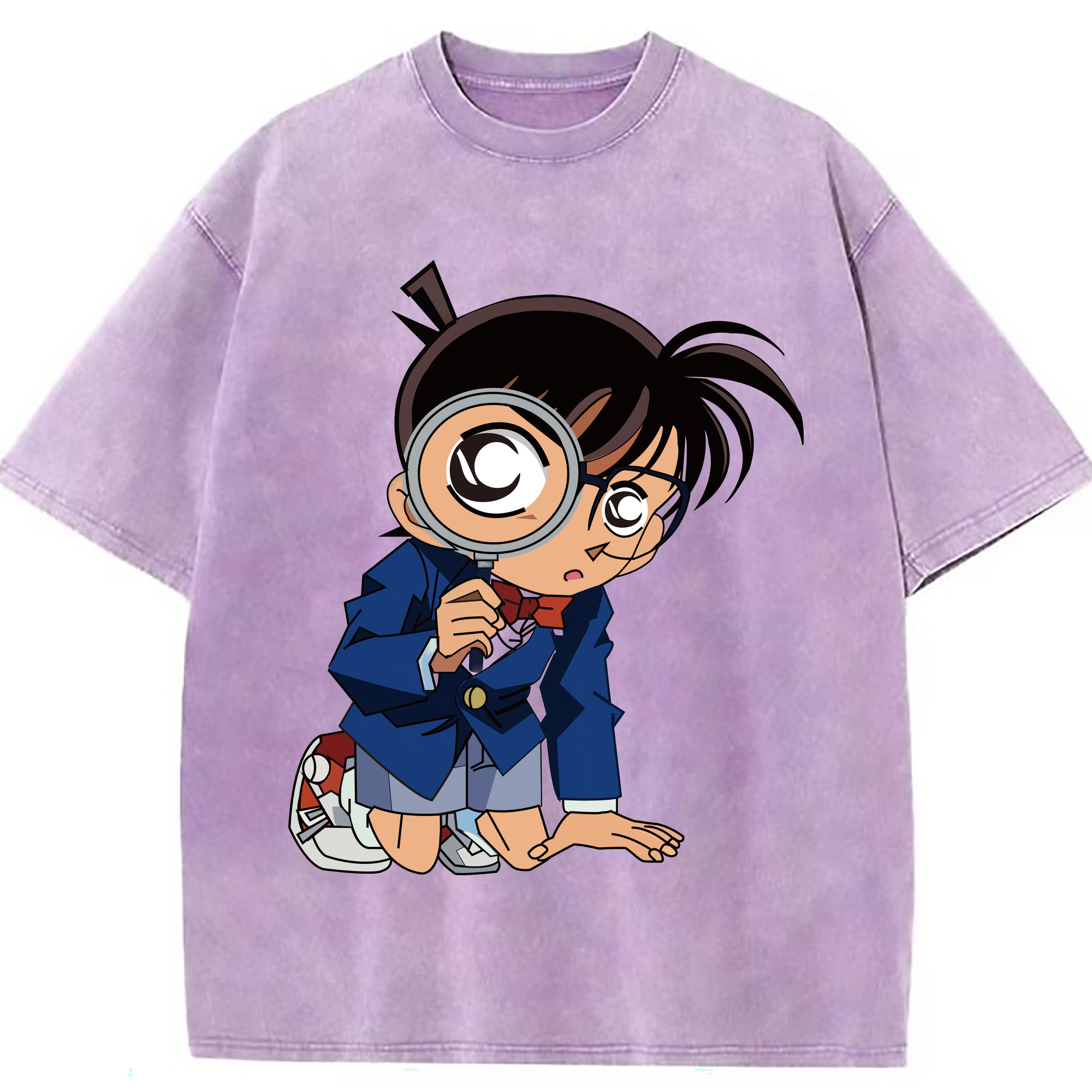 （画像用） 名探偵コナン 江戸川 コナン Detective Conan Conan Edogawa 綿100% ヴィンテージ風 半袖Tシャツ（フロントプリント）