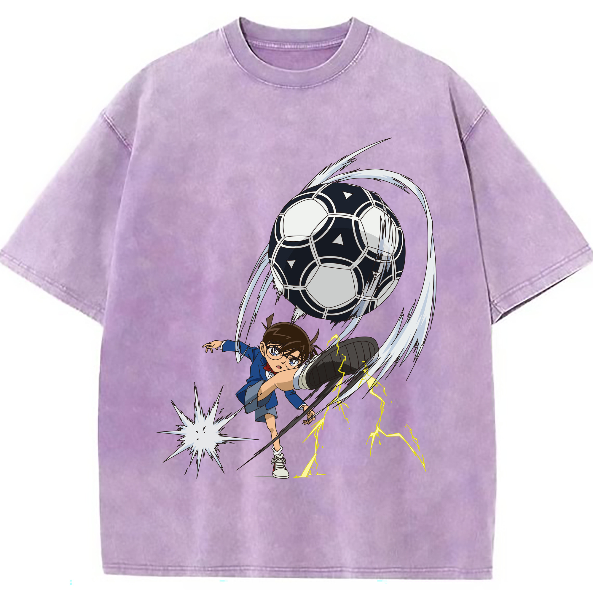 （画像用） 名探偵コナン 江戸川 コナン Detective Conan Conan Edogawa 綿100% ヴィンテージ風 半袖Tシャツ（フロントプリント）