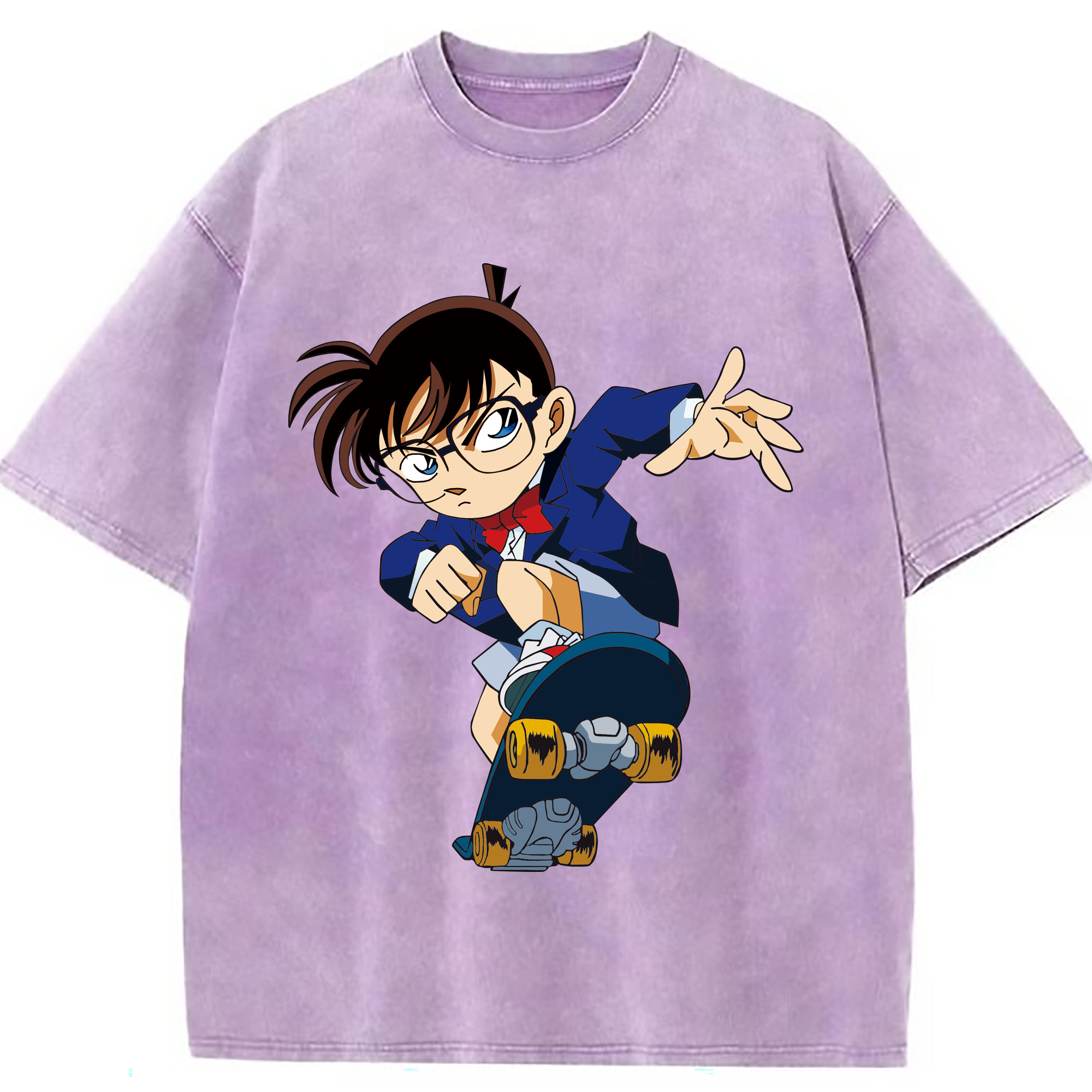 （画像用） 名探偵コナン 江戸川 コナン Detective Conan Conan Edogawa 綿100% ヴィンテージ風 半袖Tシャツ（フロントプリント）