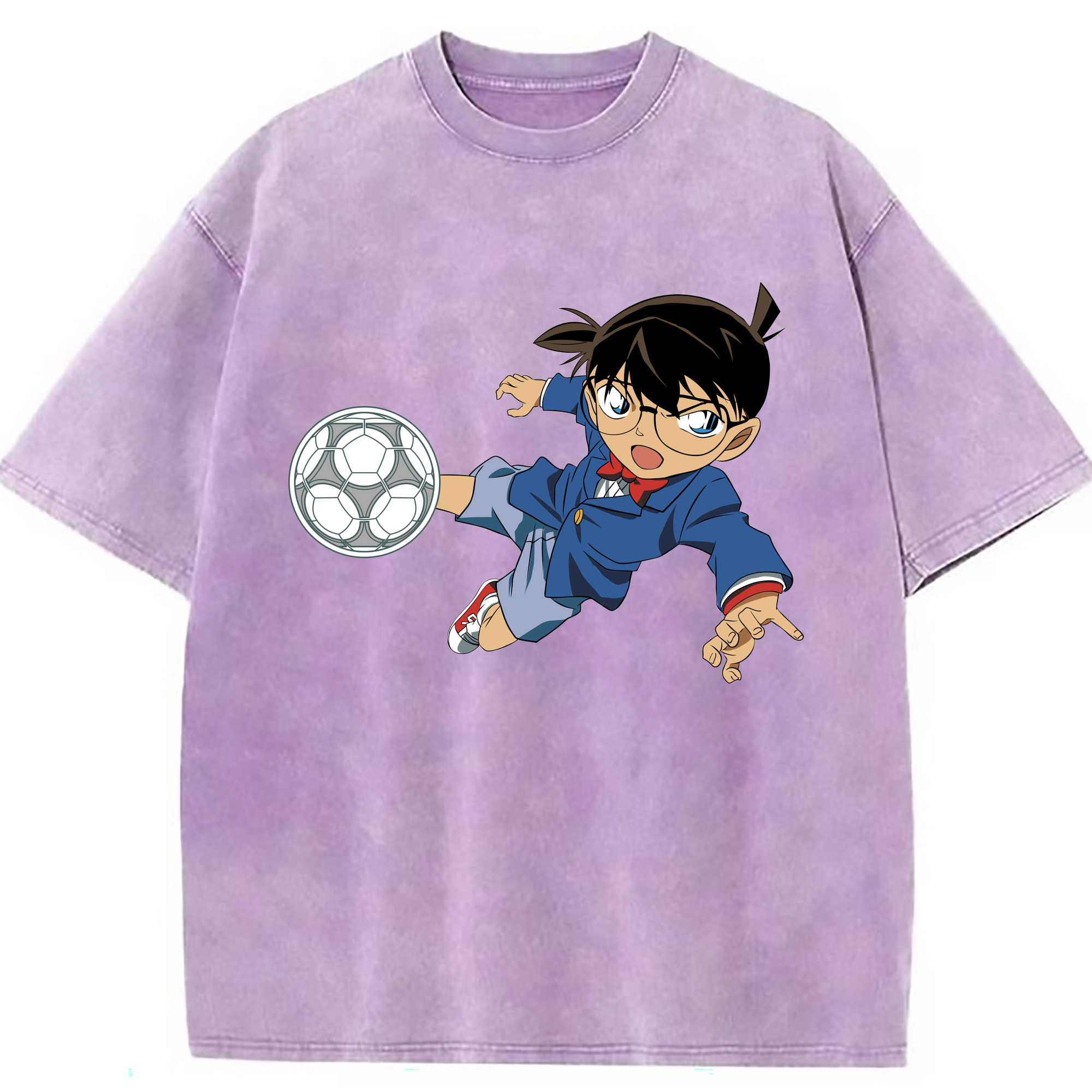（画像用） 名探偵コナン 江戸川 コナン Detective Conan Conan Edogawa 綿100% ヴィンテージ風 半袖Tシャツ（フロントプリント）