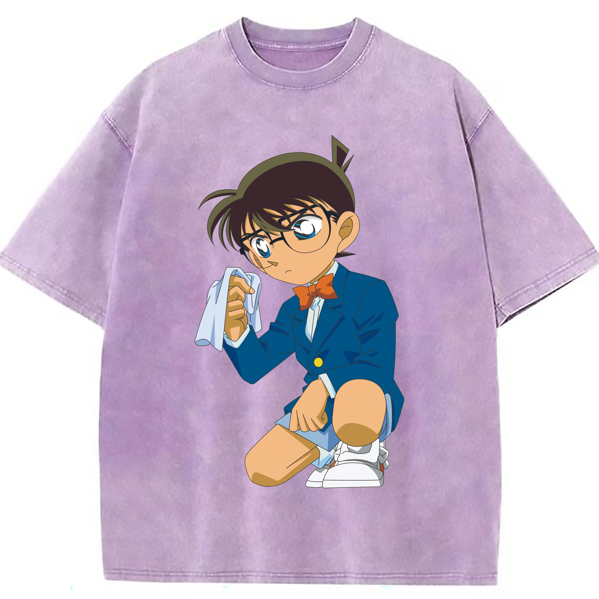 （画像用） 名探偵コナン 江戸川 コナン Detective Conan Conan Edogawa 綿100% ヴィンテージ風 半袖Tシャツ（フロントプリント）
