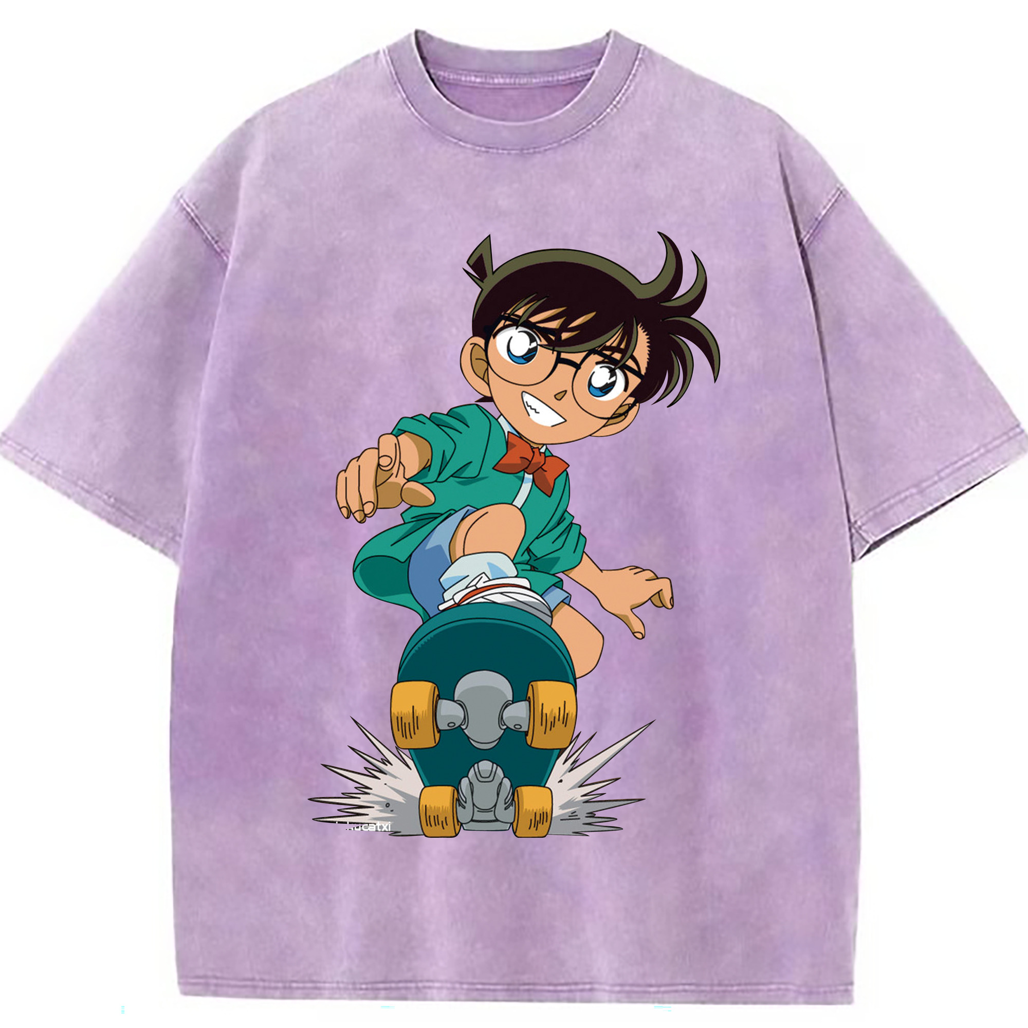 （画像用） 名探偵コナン 江戸川 コナン Detective Conan Conan Edogawa 綿100% ヴィンテージ風 半袖Tシャツ（フロントプリント）