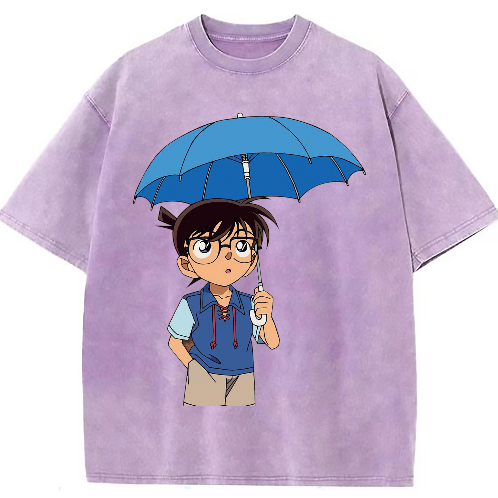 （画像用） 名探偵コナン 江戸川 コナン Detective Conan Conan Edogawa 綿100% ヴィンテージ風 半袖Tシャツ（フロントプリント）