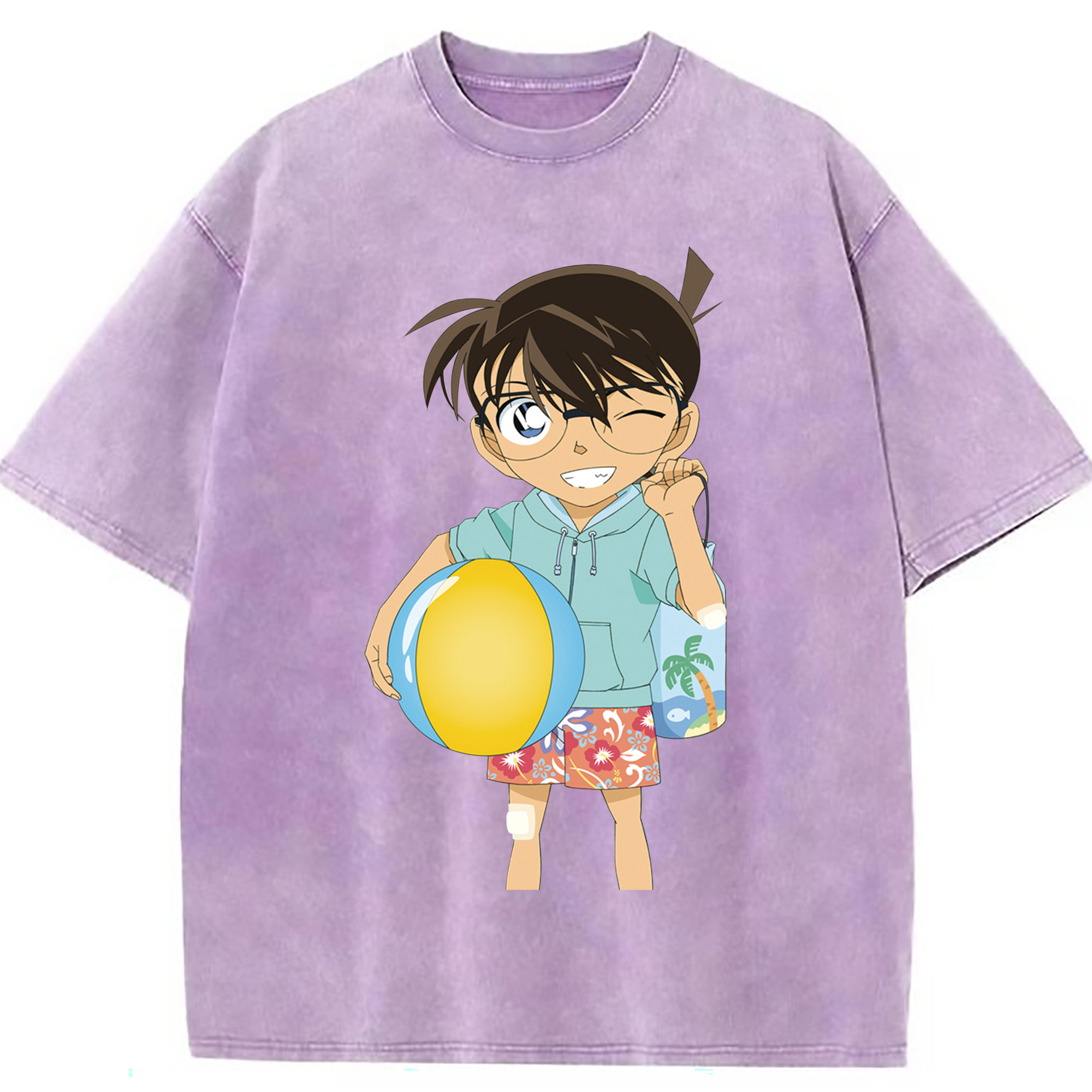 （画像用） 名探偵コナン 江戸川 コナン Detective Conan Conan Edogawa 綿100% ヴィンテージ風 半袖Tシャツ（フロントプリント）
