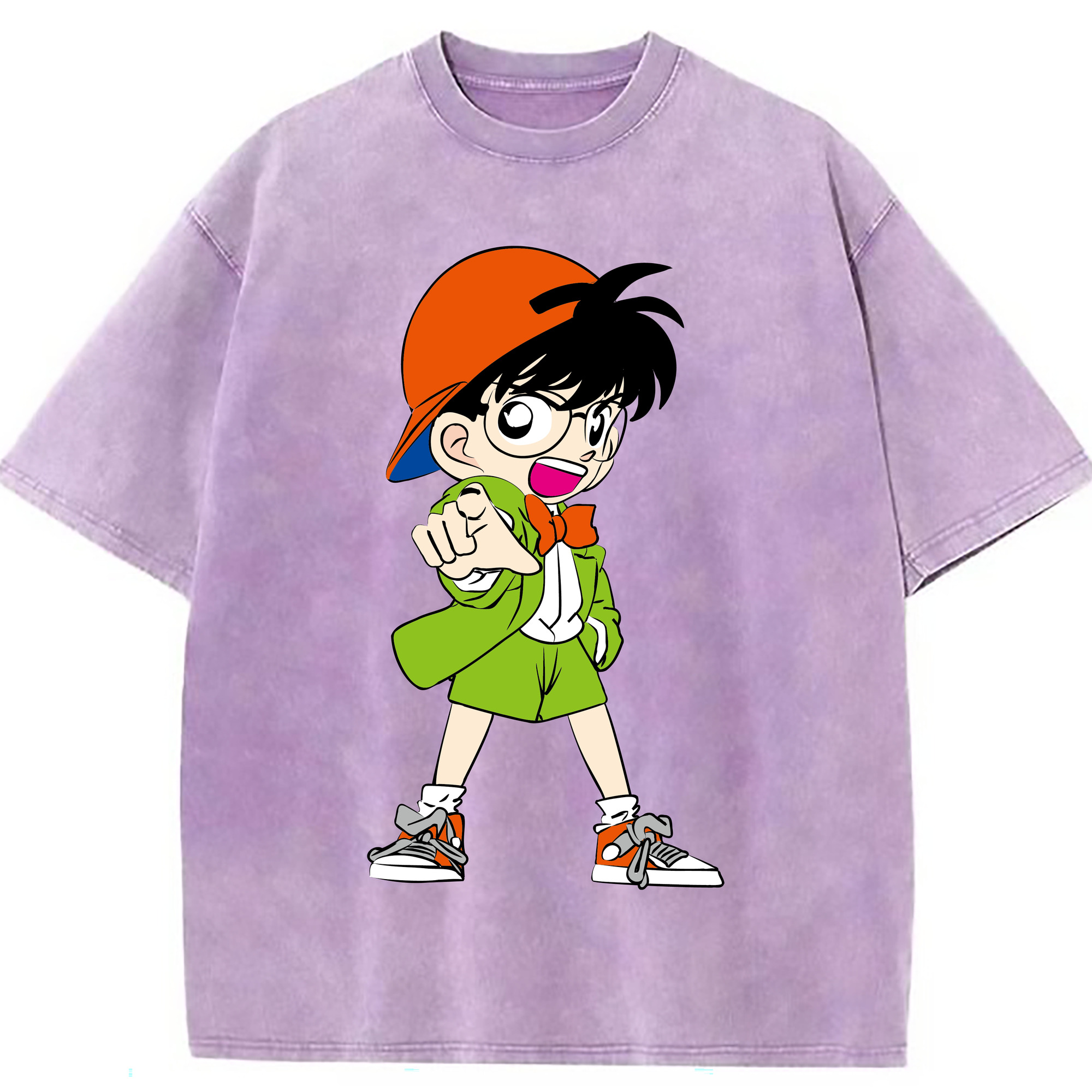 （画像用） 名探偵コナン 江戸川 コナン Detective Conan Conan Edogawa 綿100% ヴィンテージ風 半袖Tシャツ（フロントプリント）