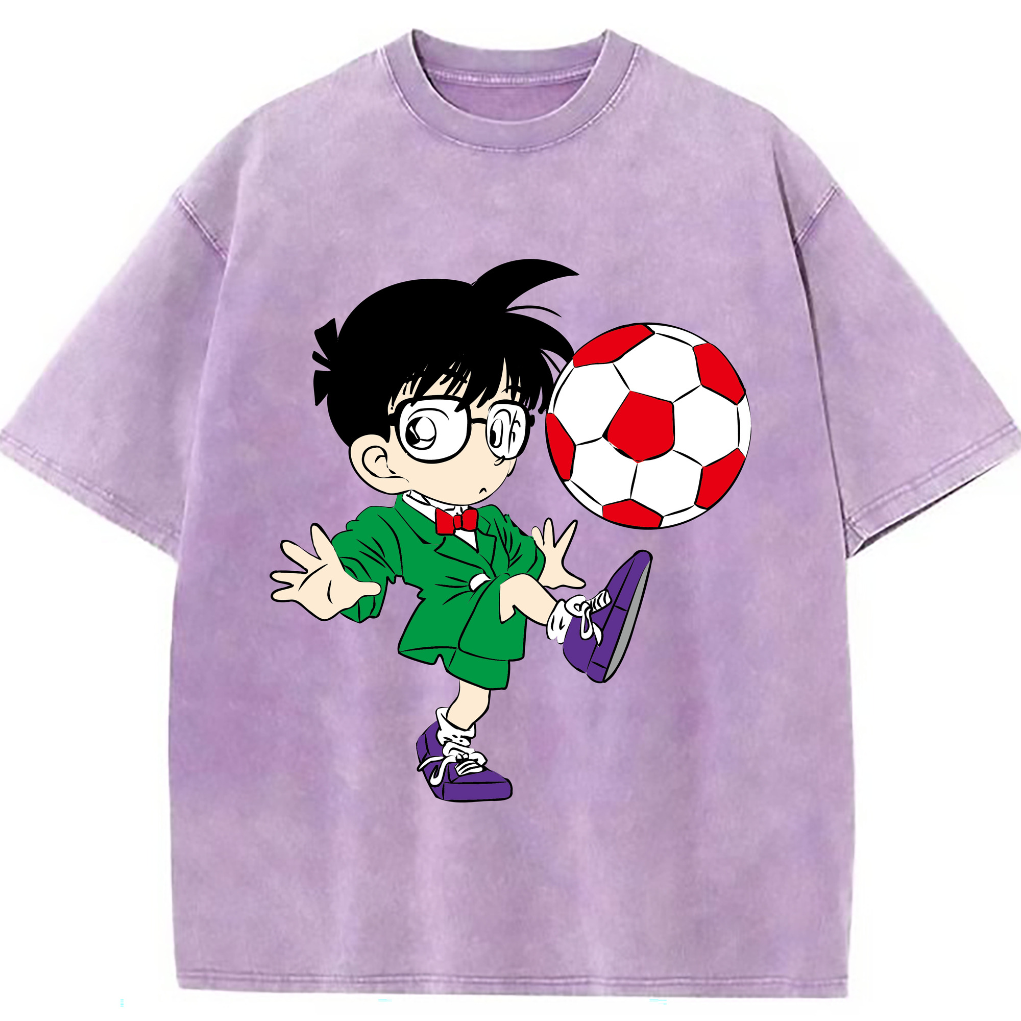 （画像用） 名探偵コナン 江戸川 コナン Detective Conan Conan Edogawa 綿100% ヴィンテージ風 半袖Tシャツ（フロントプリント）