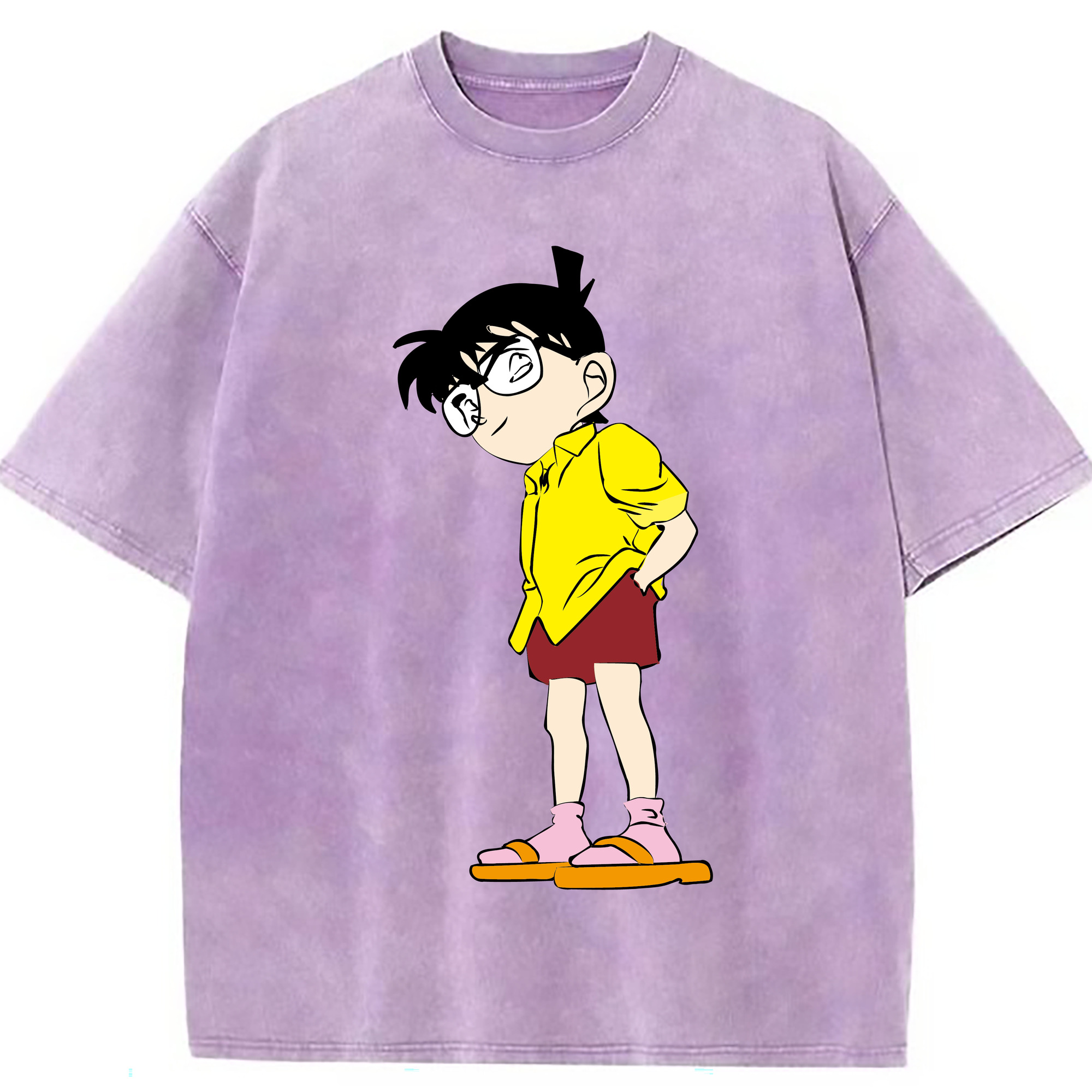 （画像用） 名探偵コナン 江戸川 コナン Detective Conan Conan Edogawa 綿100% ヴィンテージ風 半袖Tシャツ（フロントプリント）