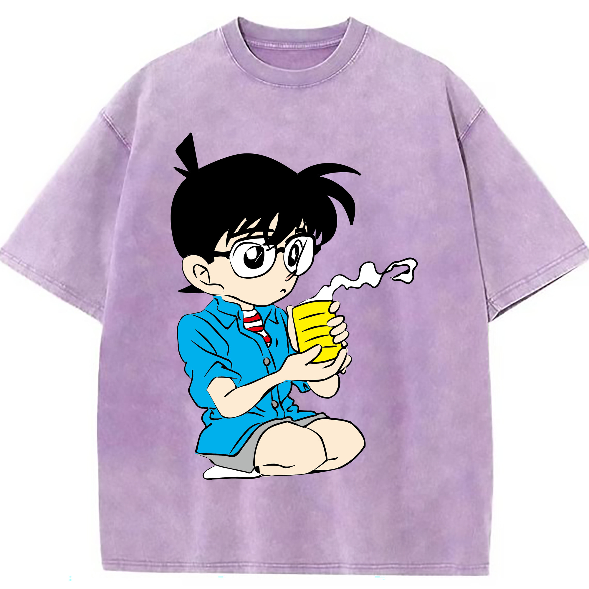 （画像用） 名探偵コナン 江戸川 コナン Detective Conan Conan Edogawa 綿100% ヴィンテージ風 半袖Tシャツ（フロントプリント）