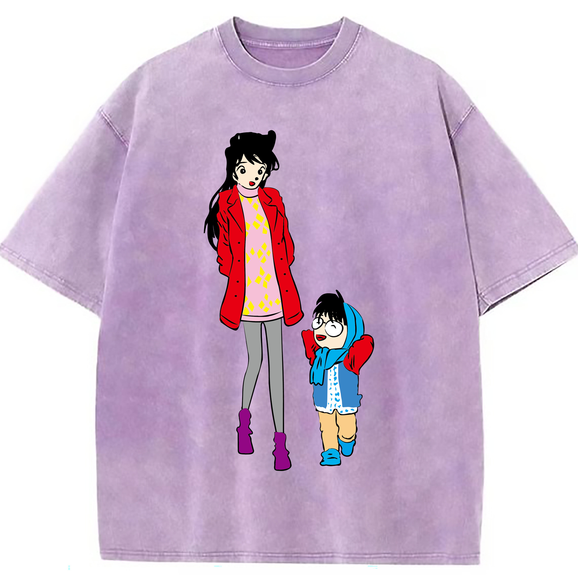（画像用） 名探偵コナン 江戸川 コナン Detective Conan Conan Edogawa 綿100% ヴィンテージ風 半袖Tシャツ（フロントプリント）