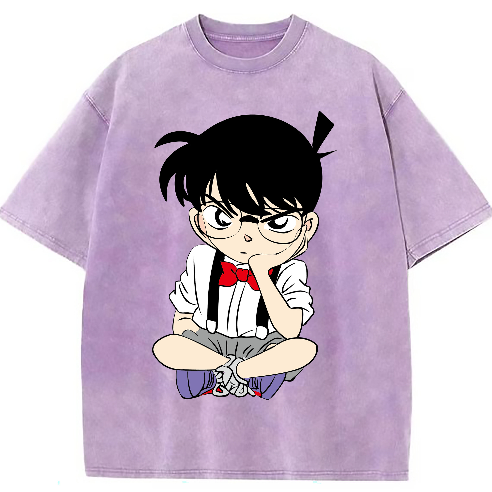 （画像用） 名探偵コナン 江戸川 コナン Detective Conan Conan Edogawa 綿100% ヴィンテージ風 半袖Tシャツ（フロントプリント）