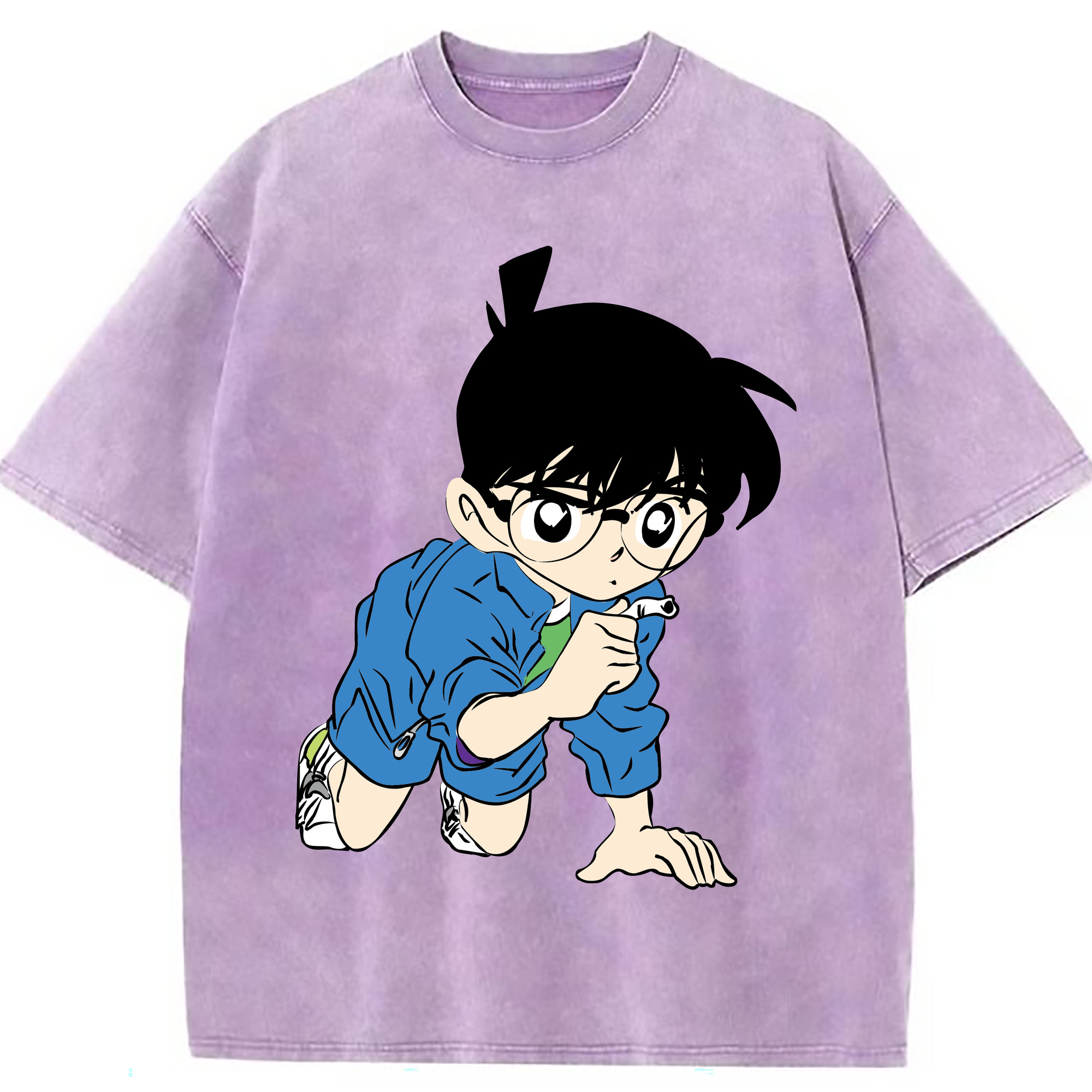 （画像用） 名探偵コナン 江戸川 コナン Detective Conan Conan Edogawa 綿100% ヴィンテージ風 半袖Tシャツ（フロントプリント）
