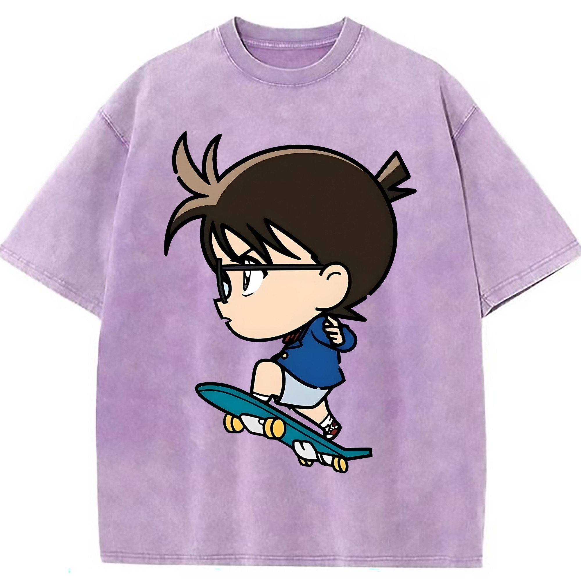 （画像用） 名探偵コナン 江戸川 コナン Detective Conan Conan Edogawa 綿100% ヴィンテージ風 半袖Tシャツ（フロントプリント）
