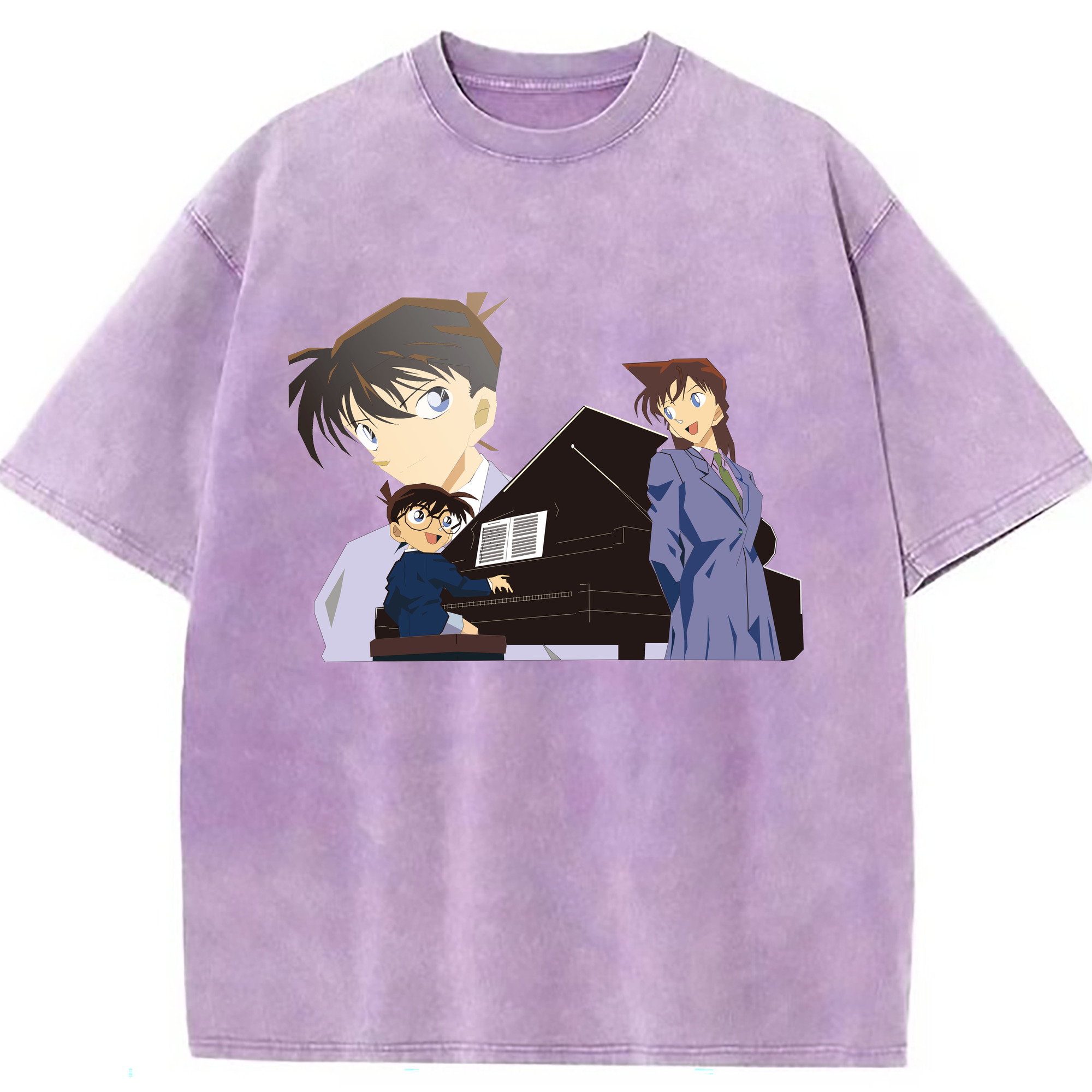 （画像用） 名探偵コナン 毛利 蘭 もうり らん、モーリ ラン Detective Conan Rachel Moore 綿100% ヴィンテージ風 半袖Tシャツ（フロントプリント）