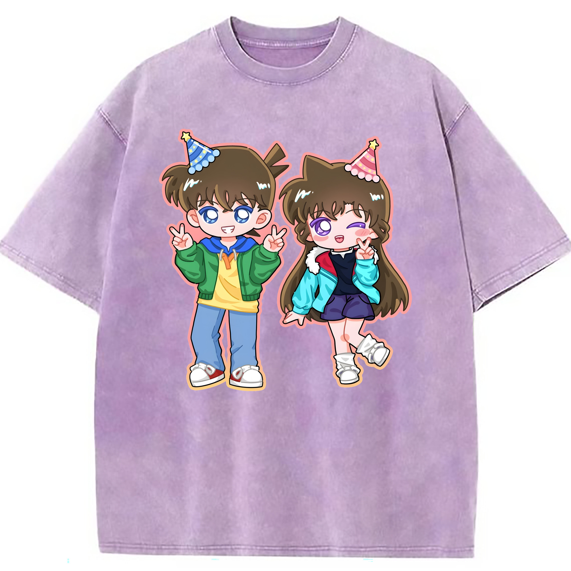 （画像用） 名探偵コナン 毛利 蘭 もうり らん、モーリ ラン Detective Conan Rachel Moore 綿100% ヴィンテージ風 半袖Tシャツ（フロントプリント）