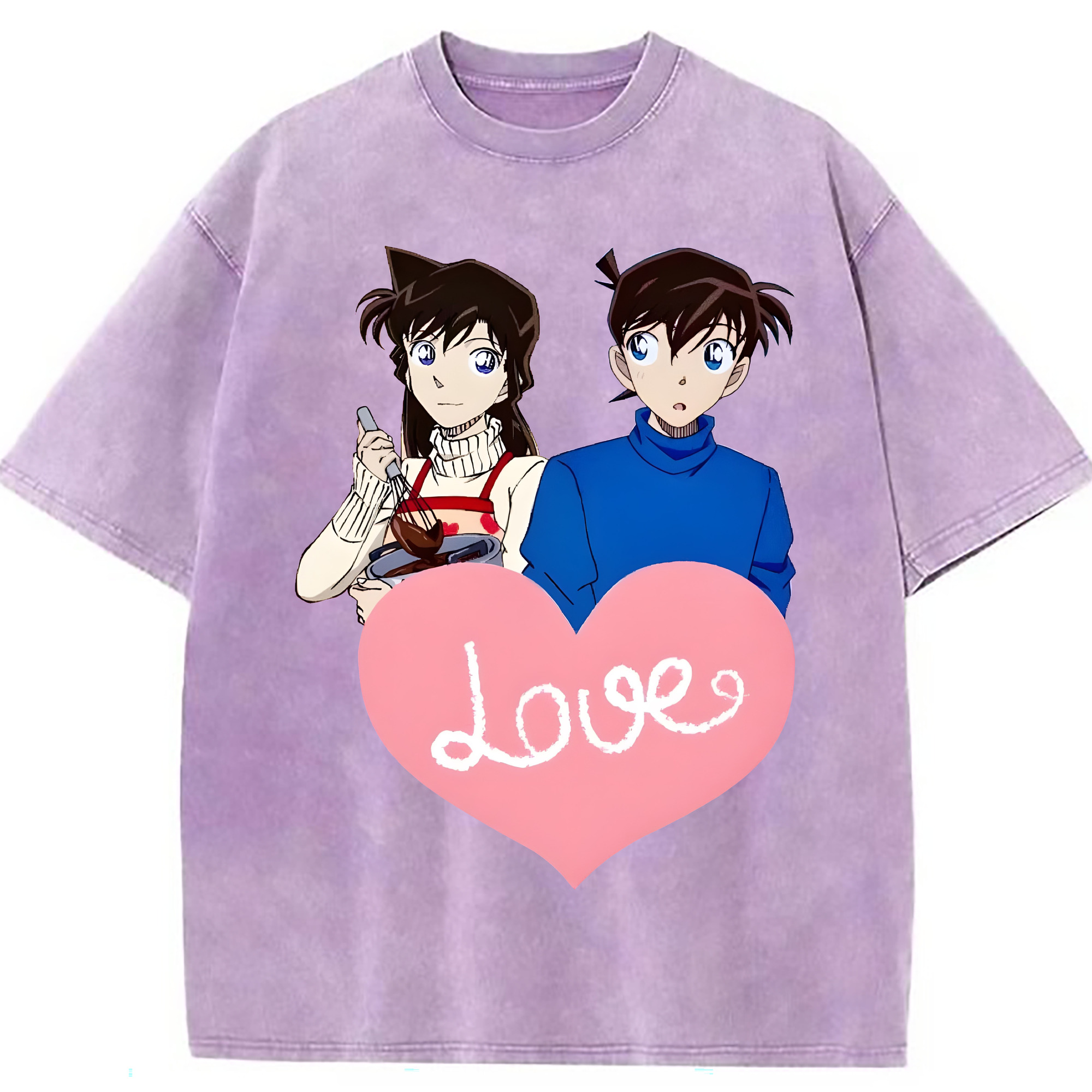 （画像用） 名探偵コナン 毛利 蘭 もうり らん、モーリ ラン Detective Conan Rachel Moore 綿100% ヴィンテージ風 半袖Tシャツ（フロントプリント）