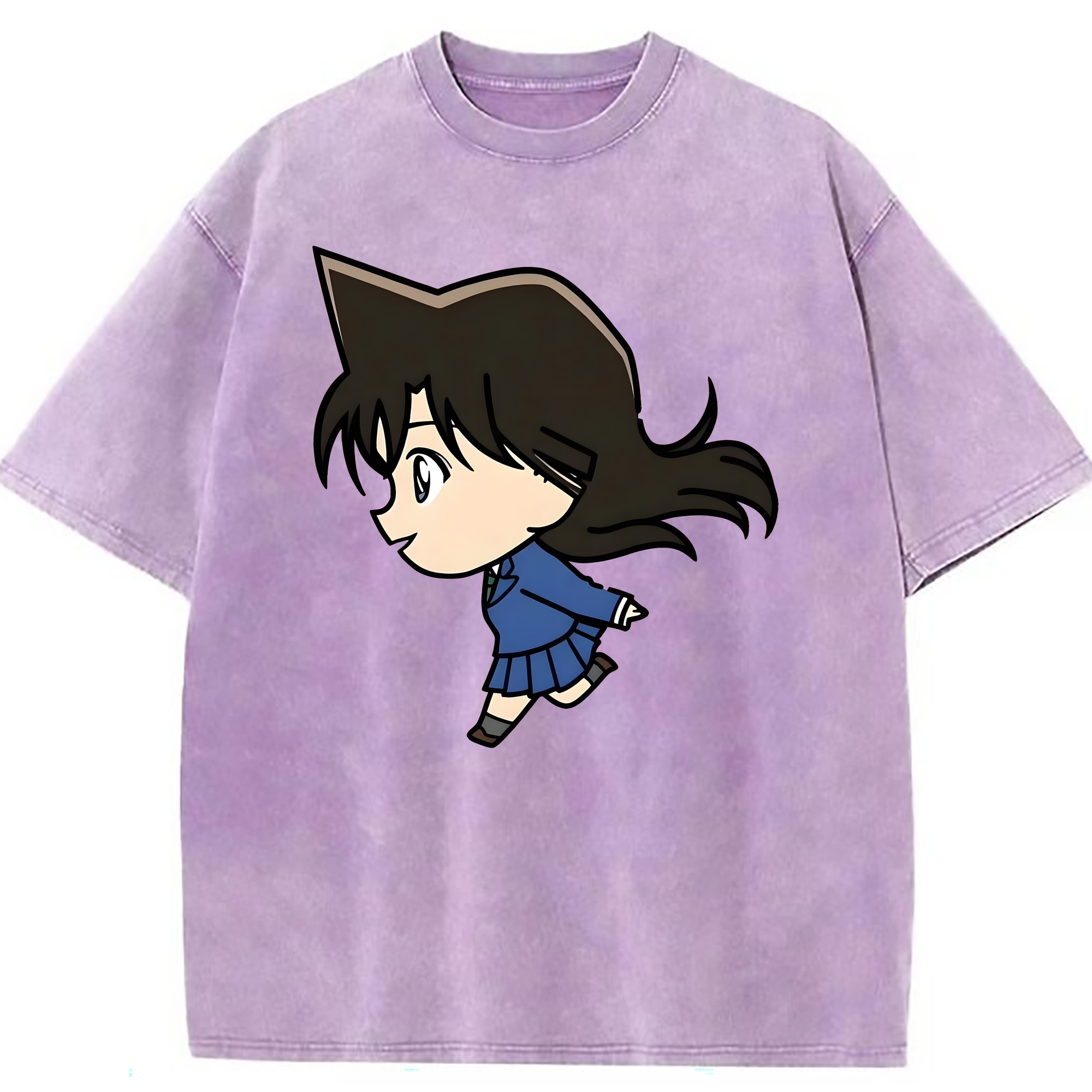 （画像用） 名探偵コナン 毛利 蘭 もうり らん、モーリ ラン Detective Conan Rachel Moore 綿100% ヴィンテージ風 半袖Tシャツ（フロントプリント）