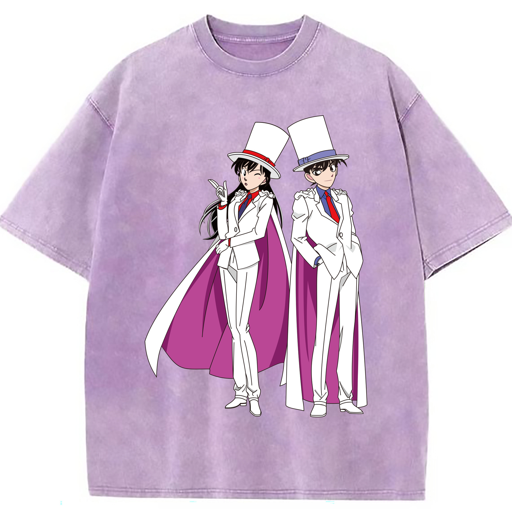 （画像用） 名探偵コナン くろば かいと Detective Conan Kuroba Kaito 綿100% ヴィンテージ風 半袖Tシャツ（フロントプリント）