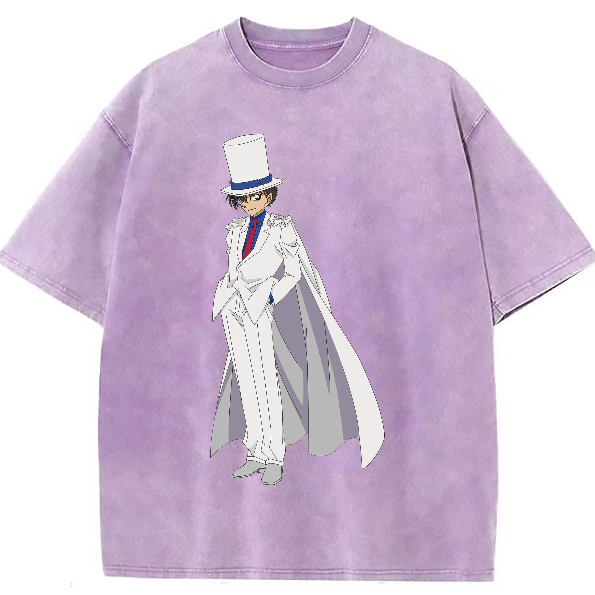 （画像用） 名探偵コナン くろば かいと Detective Conan Kuroba Kaito 綿100% ヴィンテージ風 半袖Tシャツ（フロントプリント）