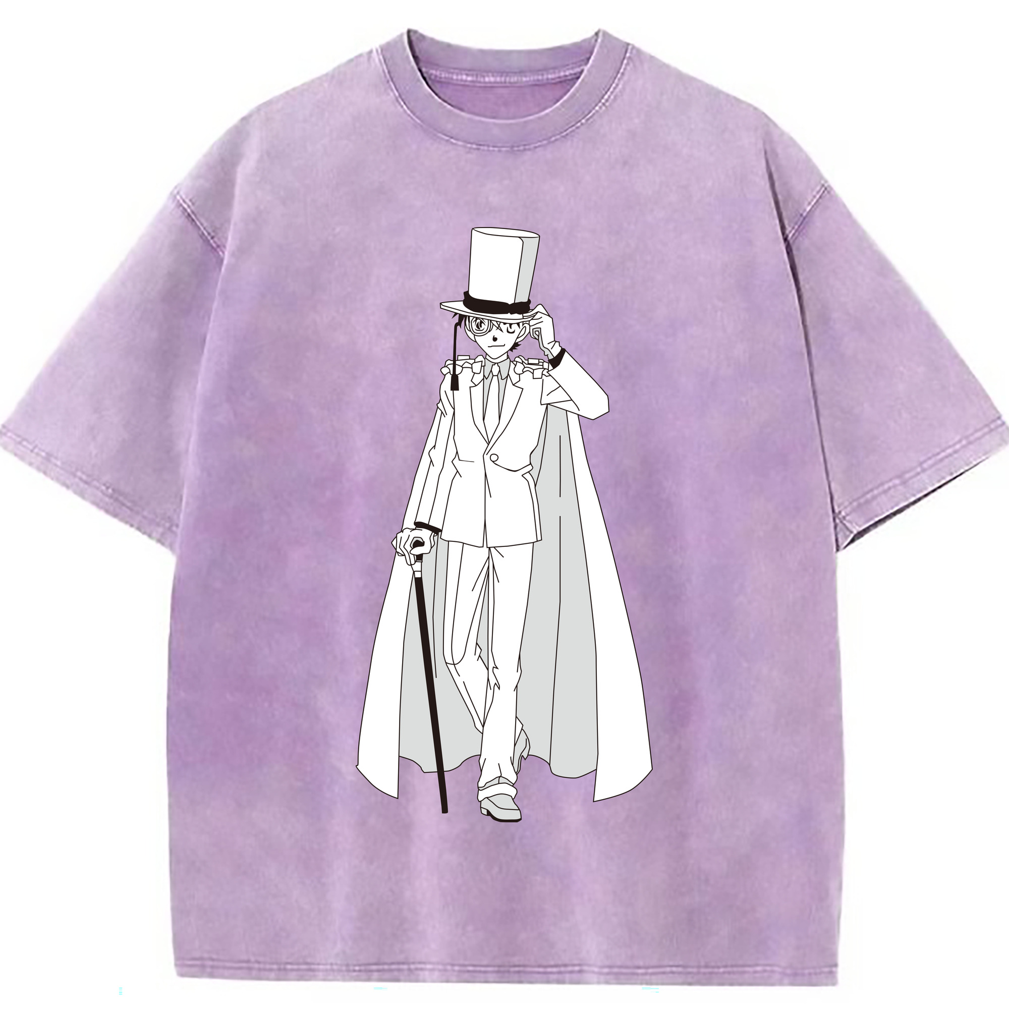 （画像用） 名探偵コナン くろば かいと Detective Conan Kuroba Kaito 綿100% ヴィンテージ風 半袖Tシャツ（フロントプリント）