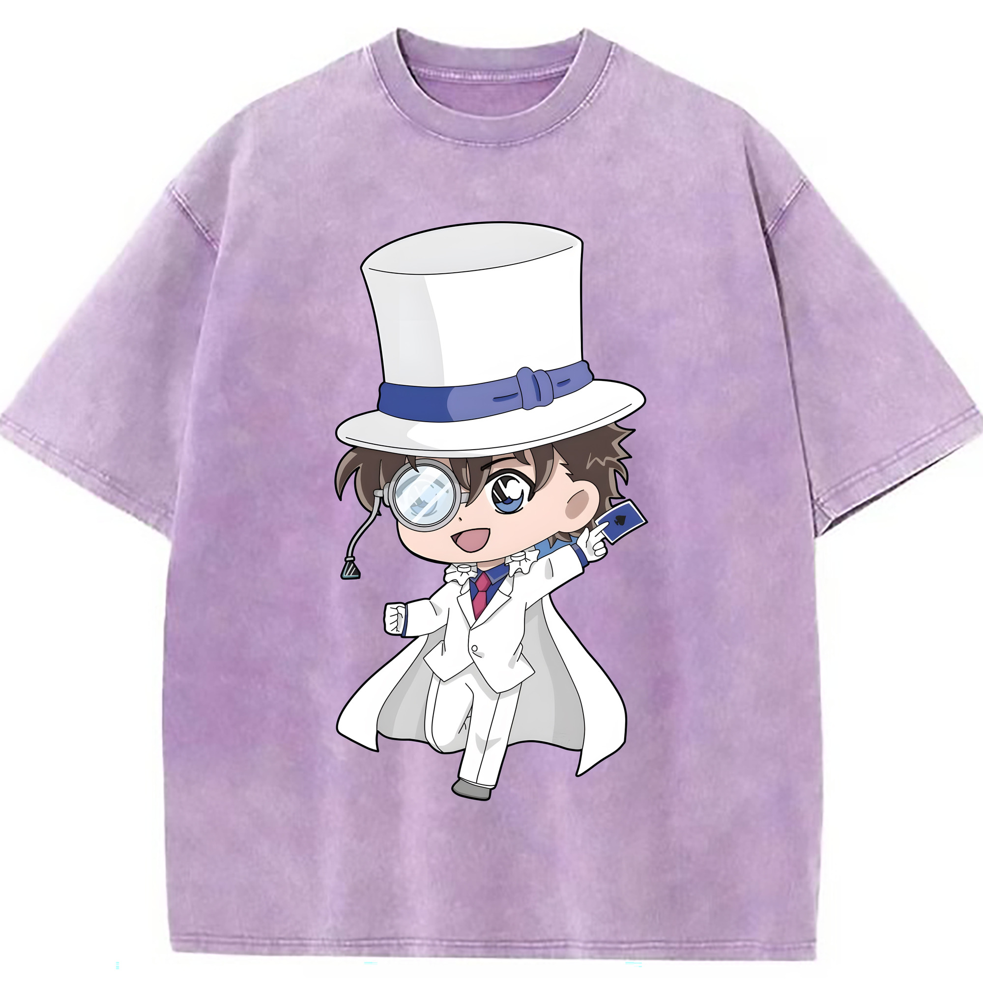 （画像用） 名探偵コナン くろば かいと Detective Conan Kuroba Kaito 綿100% ヴィンテージ風 半袖Tシャツ（フロントプリント）