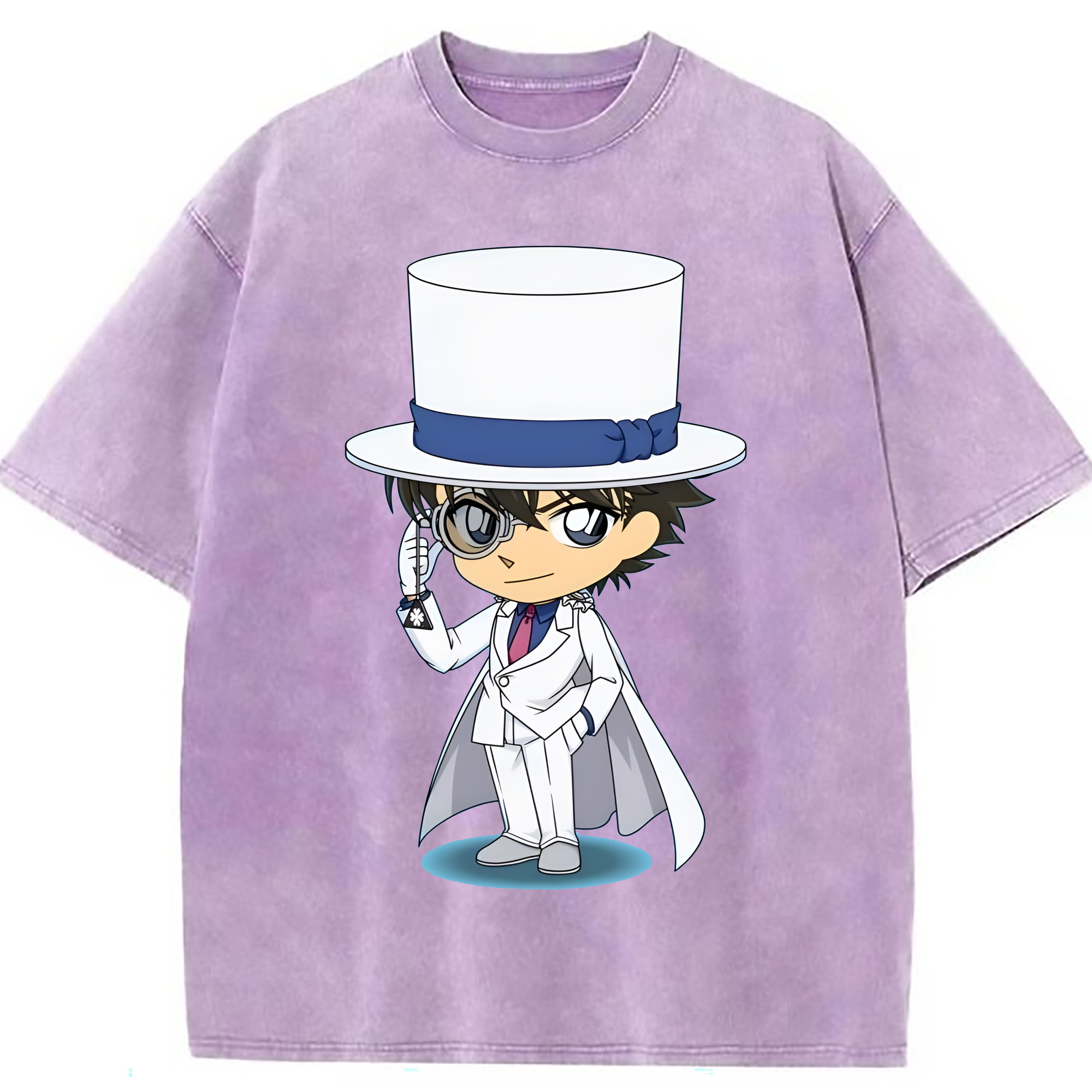 （画像用） 名探偵コナン くろば かいと Detective Conan Kuroba Kaito 綿100% ヴィンテージ風 半袖Tシャツ（フロントプリント）