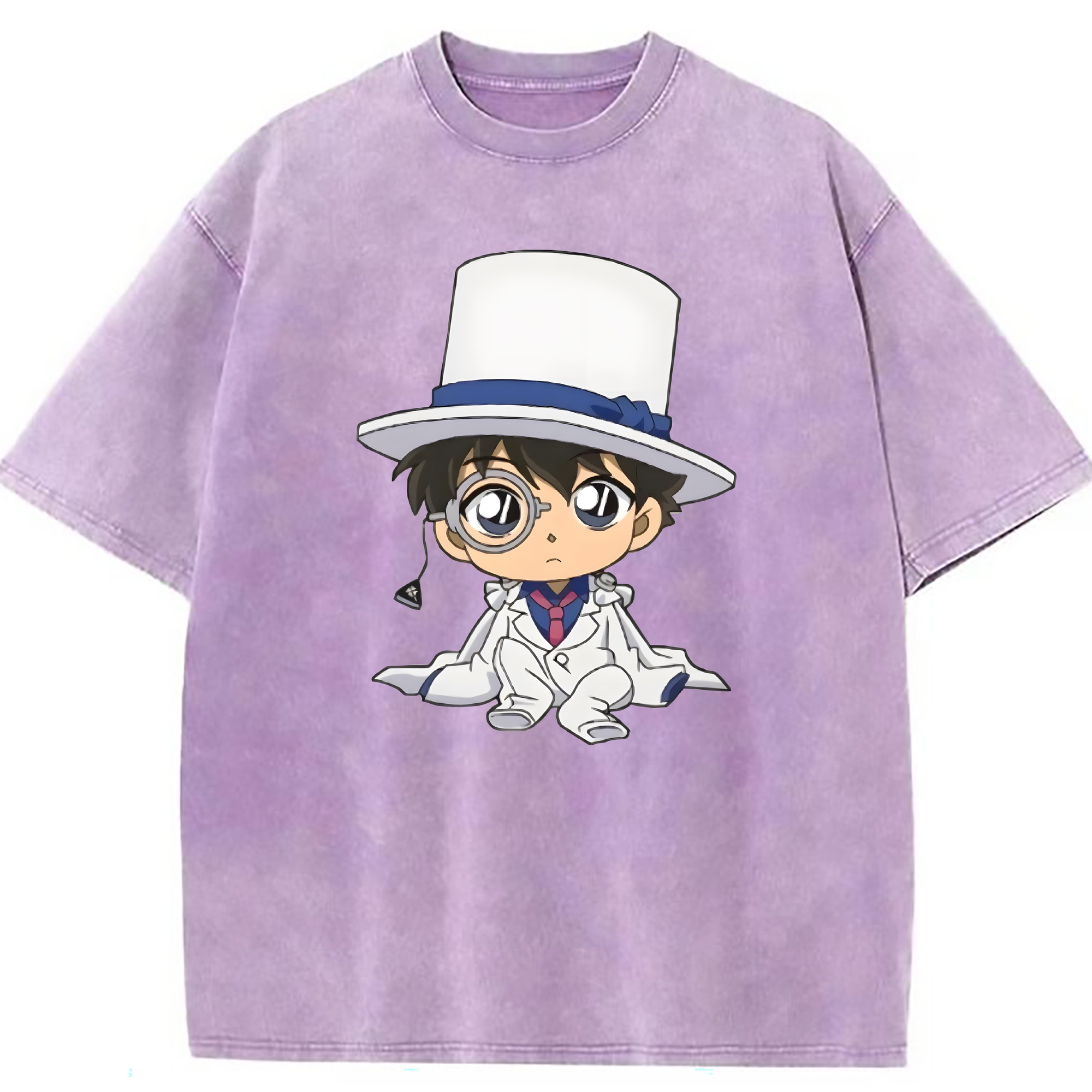 （画像用） 名探偵コナン くろば かいと Detective Conan Kuroba Kaito 綿100% ヴィンテージ風 半袖Tシャツ（フロントプリント）