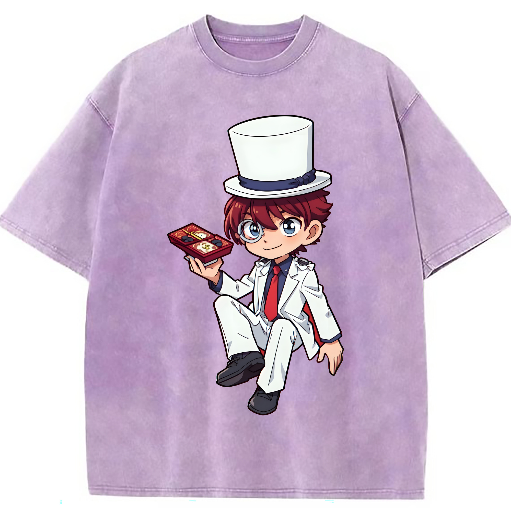 （画像用） 名探偵コナン くろば かいと Detective Conan Kuroba Kaito 綿100% ヴィンテージ風 半袖Tシャツ（フロントプリント）