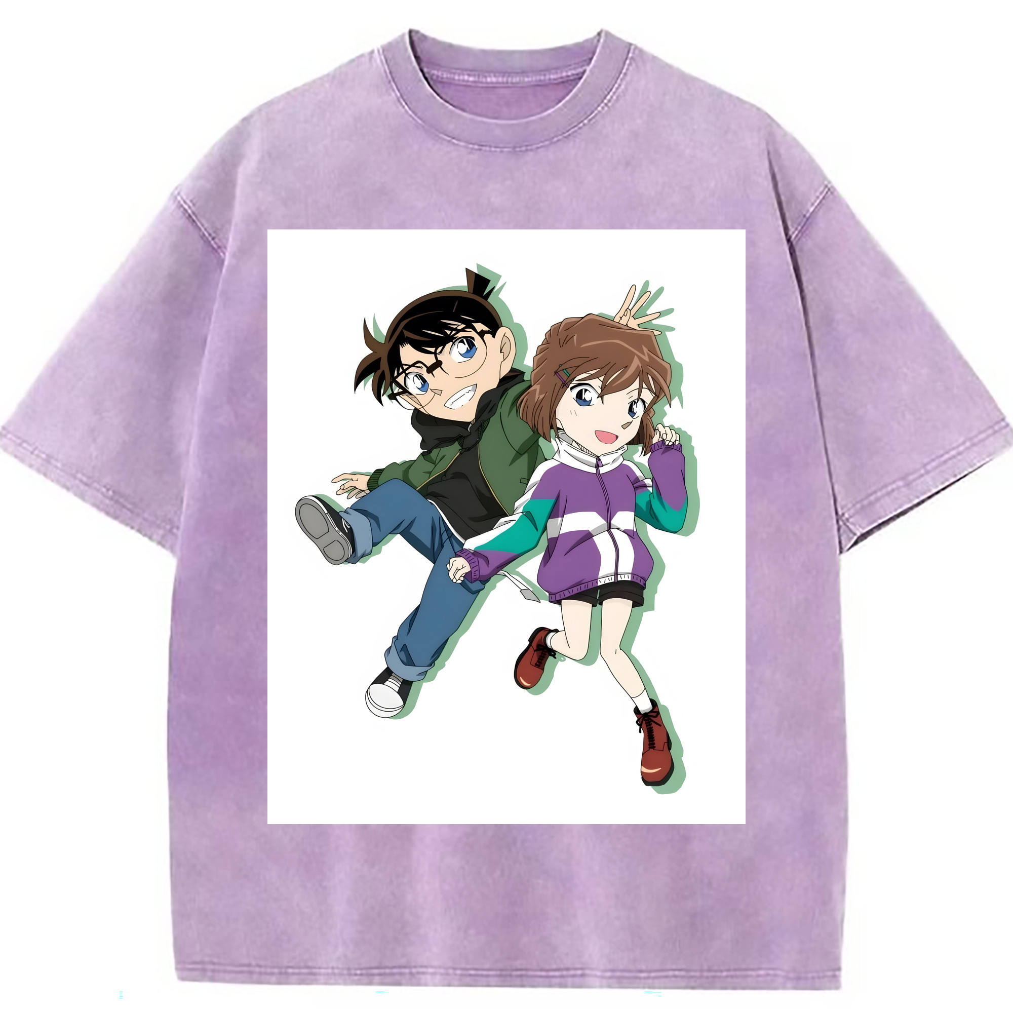 （画像用） 名探偵コナン 灰原 哀 はいばら あい Detective Conan Anita Hailey、Vi Graythorn Haibara Ai 綿100% ヴィンテージ風 半袖Tシャツ（フロントプリント）