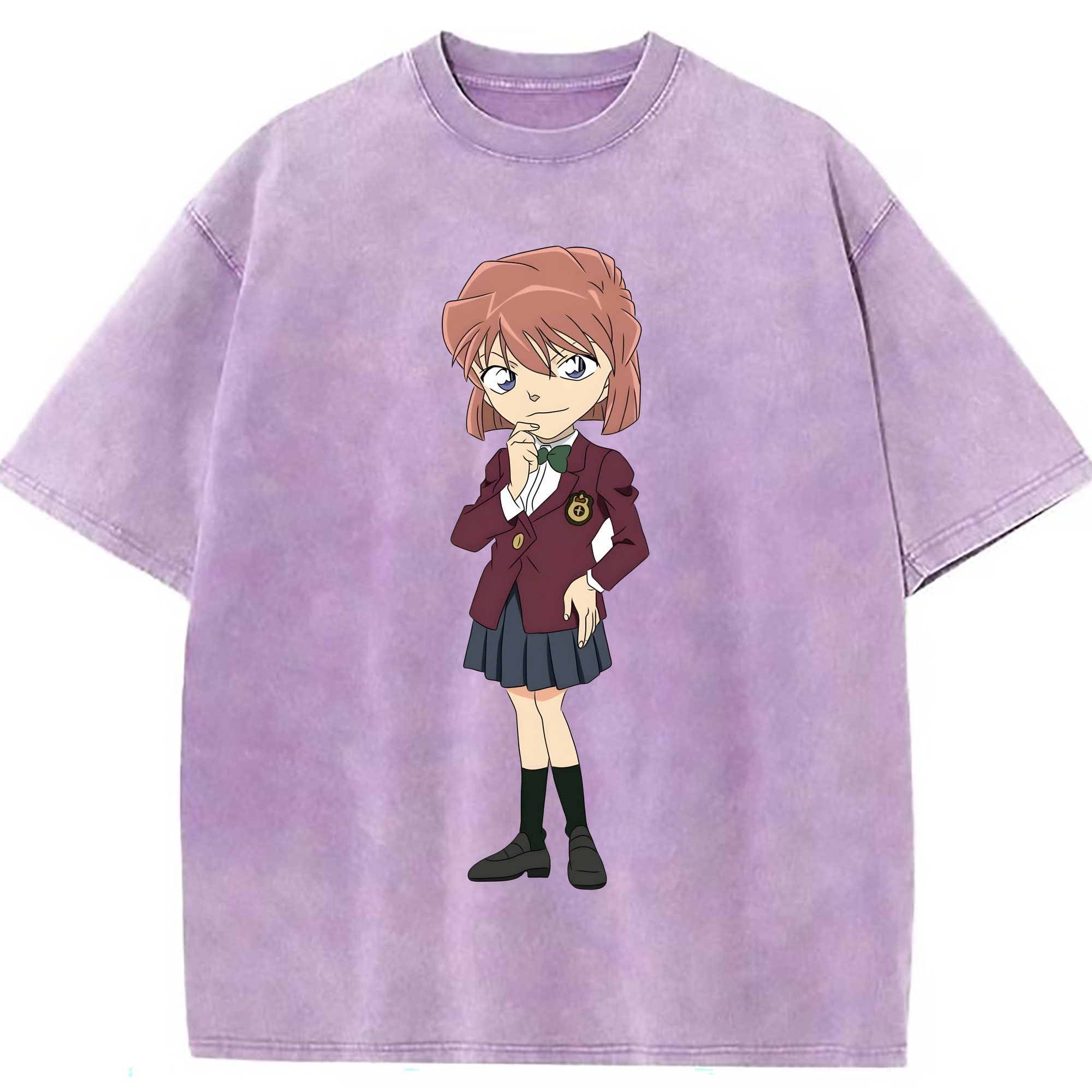 （画像用） 名探偵コナン 灰原 哀 はいばら あい Detective Conan Anita Hailey、Vi Graythorn Haibara Ai 綿100% ヴィンテージ風 半袖Tシャツ（フロントプリント）