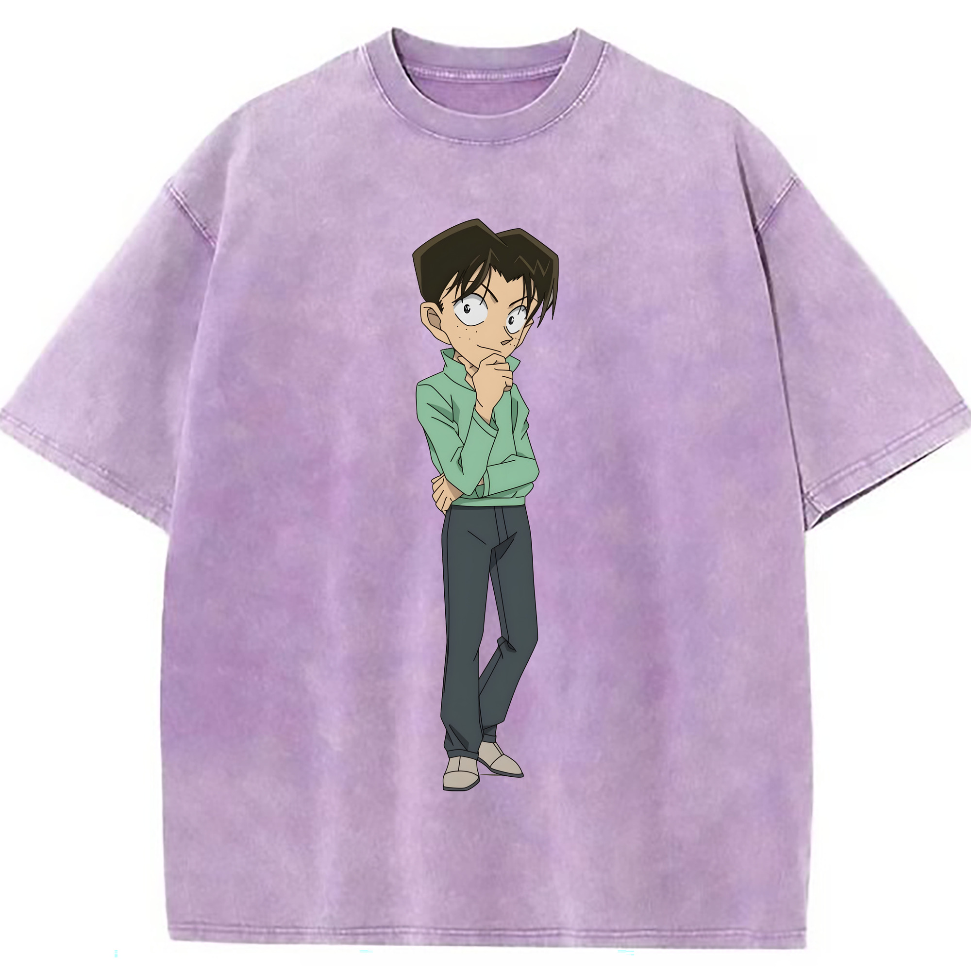 （画像用） 名探偵コナン 円谷 光彦 つぶらや みつひこ Detective Conan Mitch Tennyson 綿100% ヴィンテージ風 半袖Tシャツ（フロントプリント）