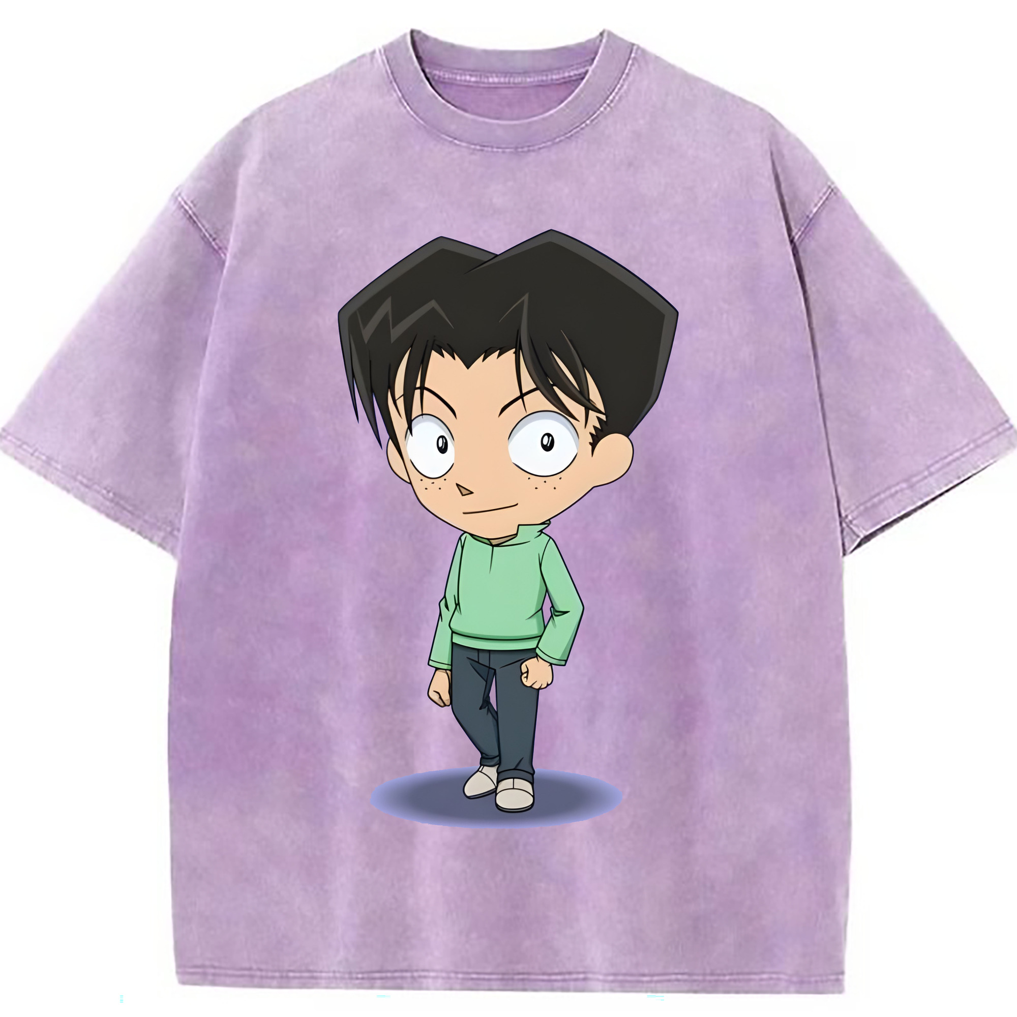 （画像用） 名探偵コナン 円谷 光彦 つぶらや みつひこ Detective Conan Mitch Tennyson 綿100% ヴィンテージ風 半袖Tシャツ（フロントプリント）