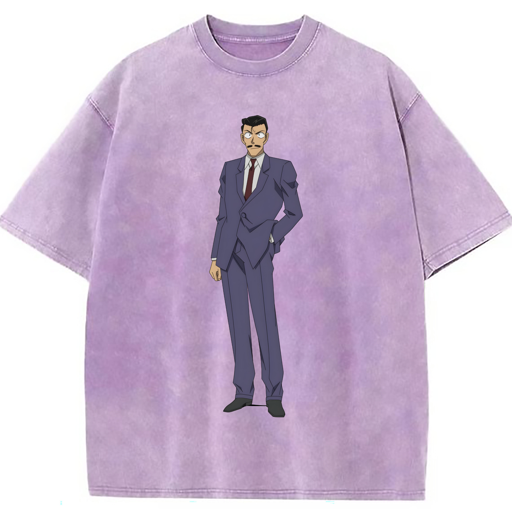 （画像用） 名探偵コナン 毛利 小五郎 もうり こごろう Detective Conan 綿100% ヴィンテージ風 半袖Tシャツ（フロントプリント）