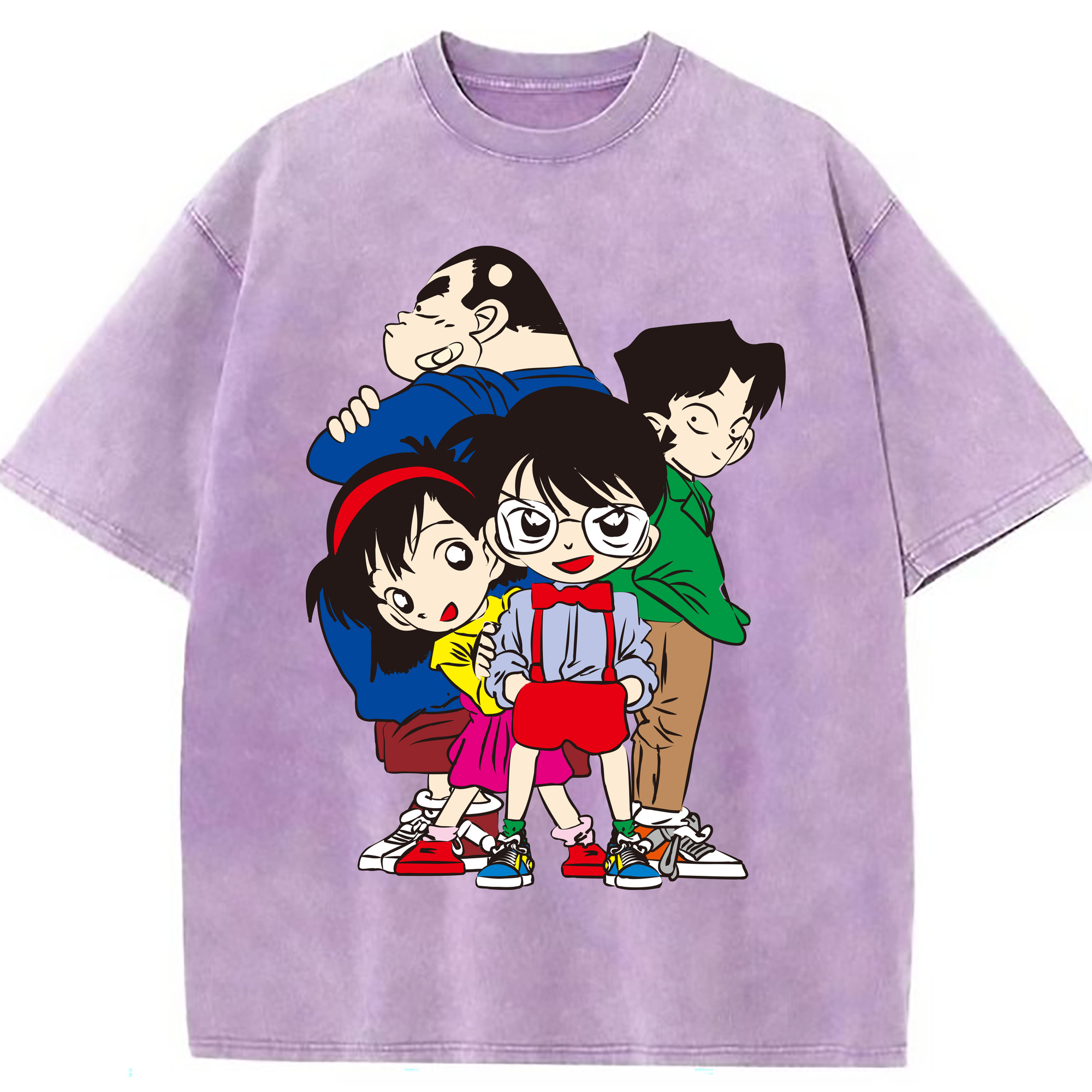 （画像用） 名探偵コナン Detective Conan 綿100% ヴィンテージ風 半袖Tシャツ（フロントプリント）