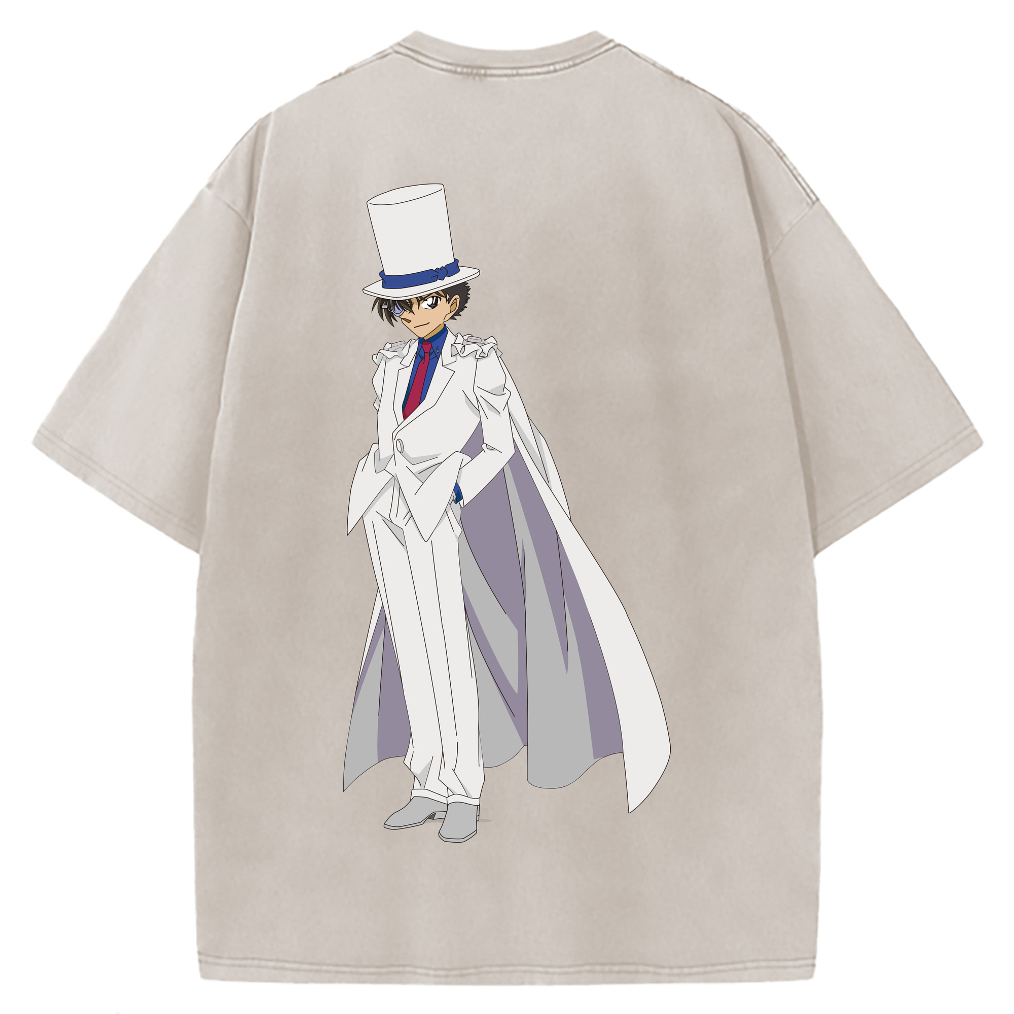 （画像用） 名探偵コナン くろば かいと Detective Conan Kuroba Kaito 綿100% ヴィンテージ風 半袖Tシャツ（背面プリント）