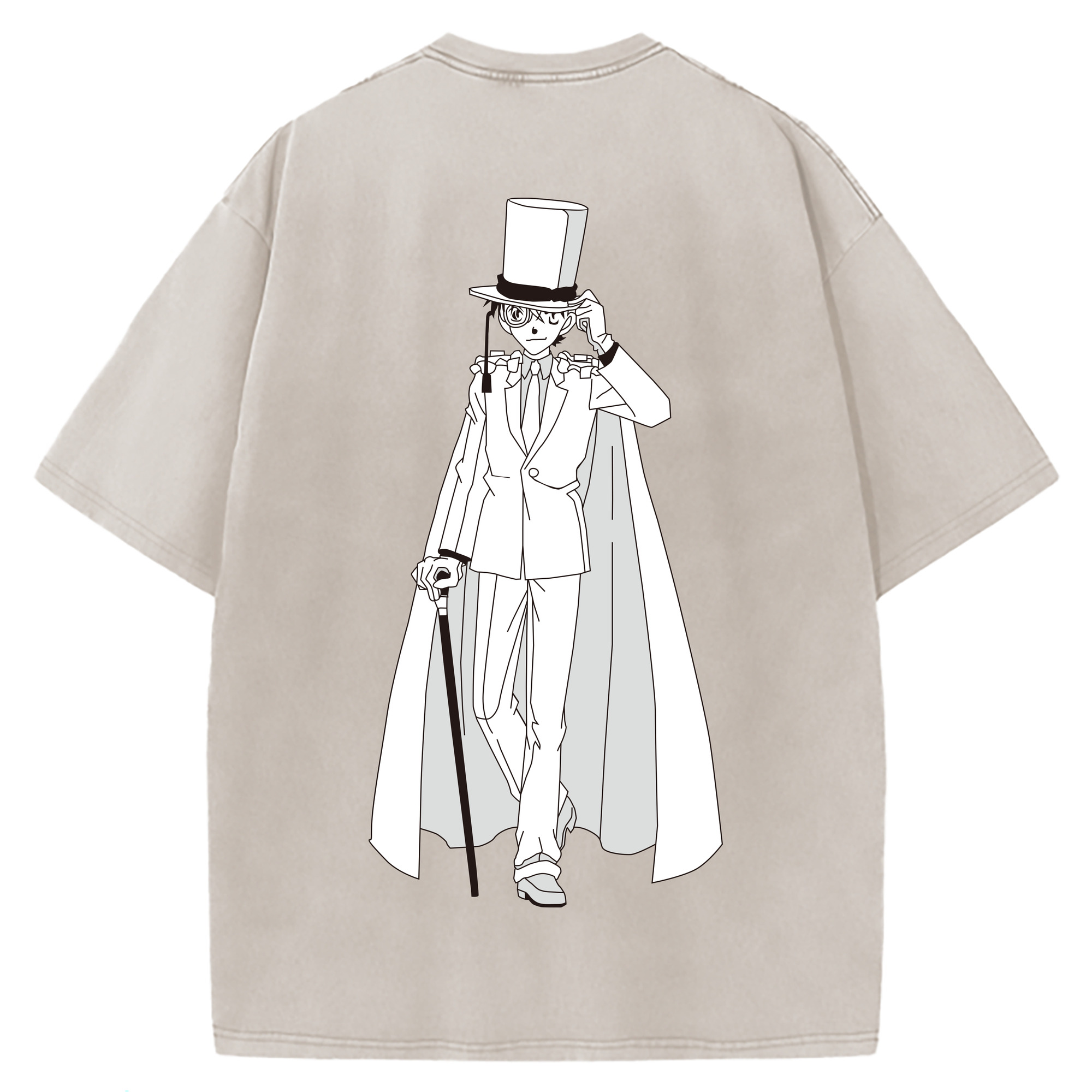 （画像用） 名探偵コナン くろば かいと Detective Conan Kuroba Kaito 綿100% ヴィンテージ風 半袖Tシャツ（背面プリント）