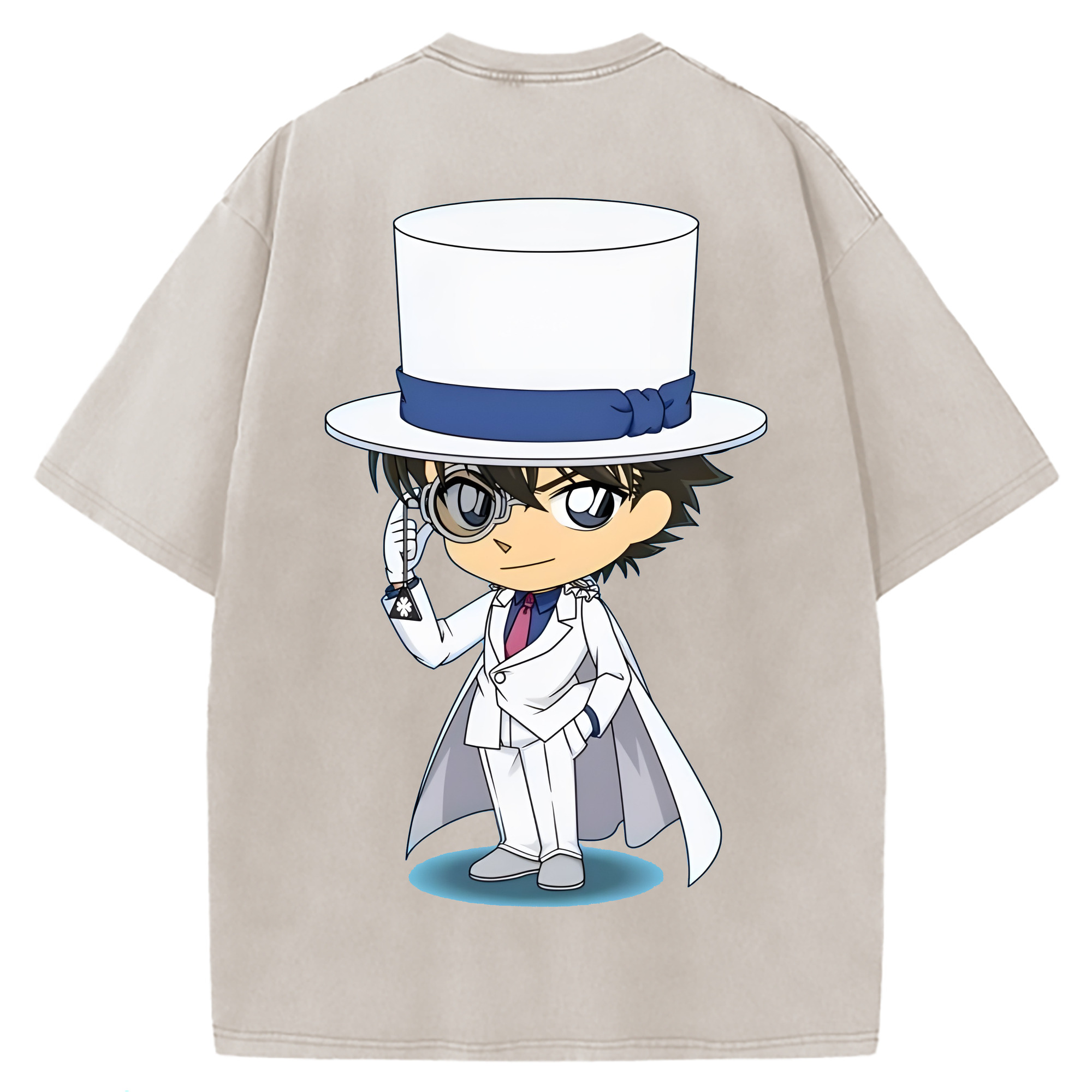 （画像用） 名探偵コナン くろば かいと Detective Conan Kuroba Kaito 綿100% ヴィンテージ風 半袖Tシャツ（背面プリント）