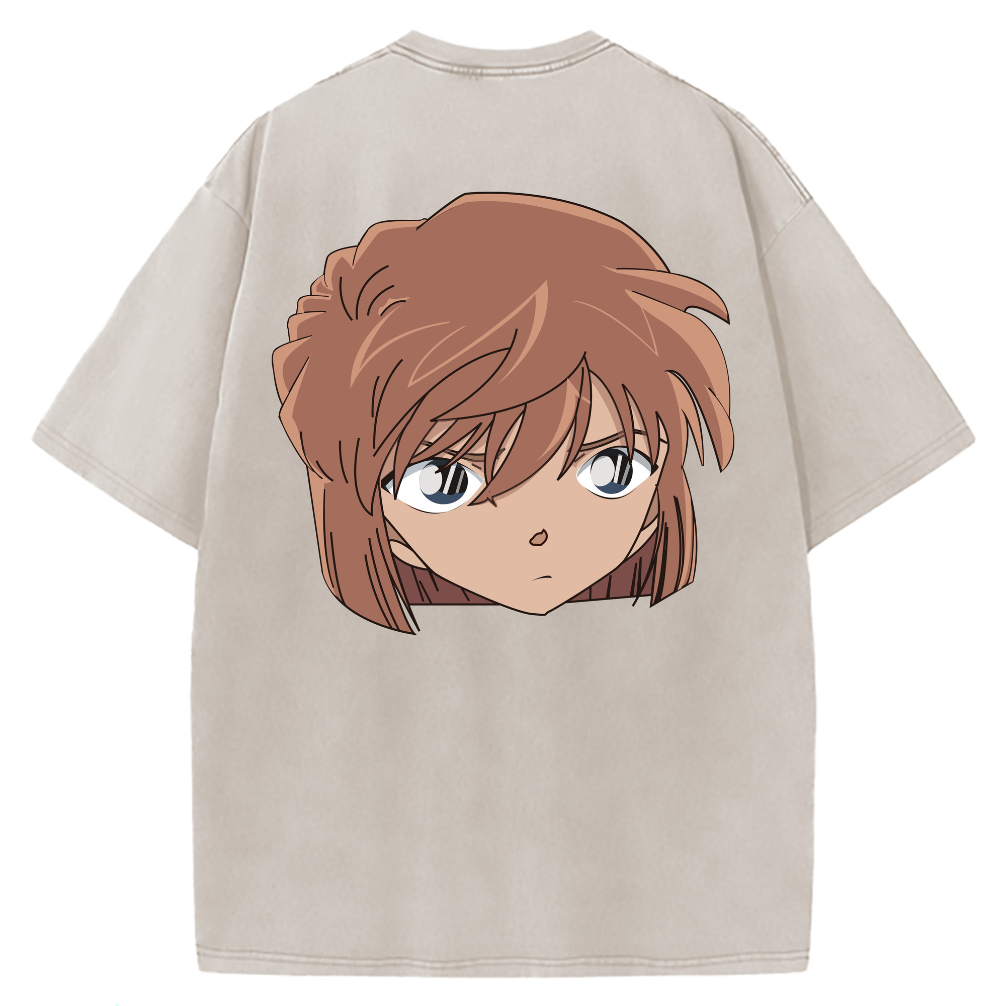 （画像用） 名探偵コナン 灰原 哀 はいばら あい Detective Conan Anita Hailey、Vi Graythorn Haibara Ai 綿100% ヴィンテージ風 半袖Tシャツ（背面プリント）