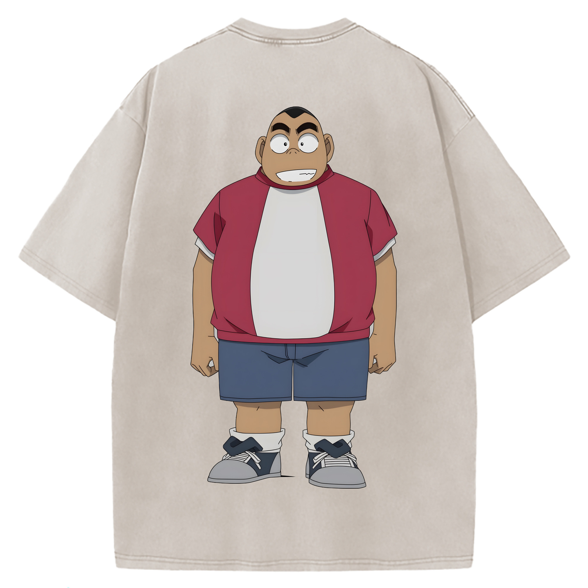 （画像用） 名探偵コナン 小嶋 元太 こじま げんた Detective Conan Kojima Genta 綿100% ヴィンテージ風 半袖Tシャツ（背面プリント）