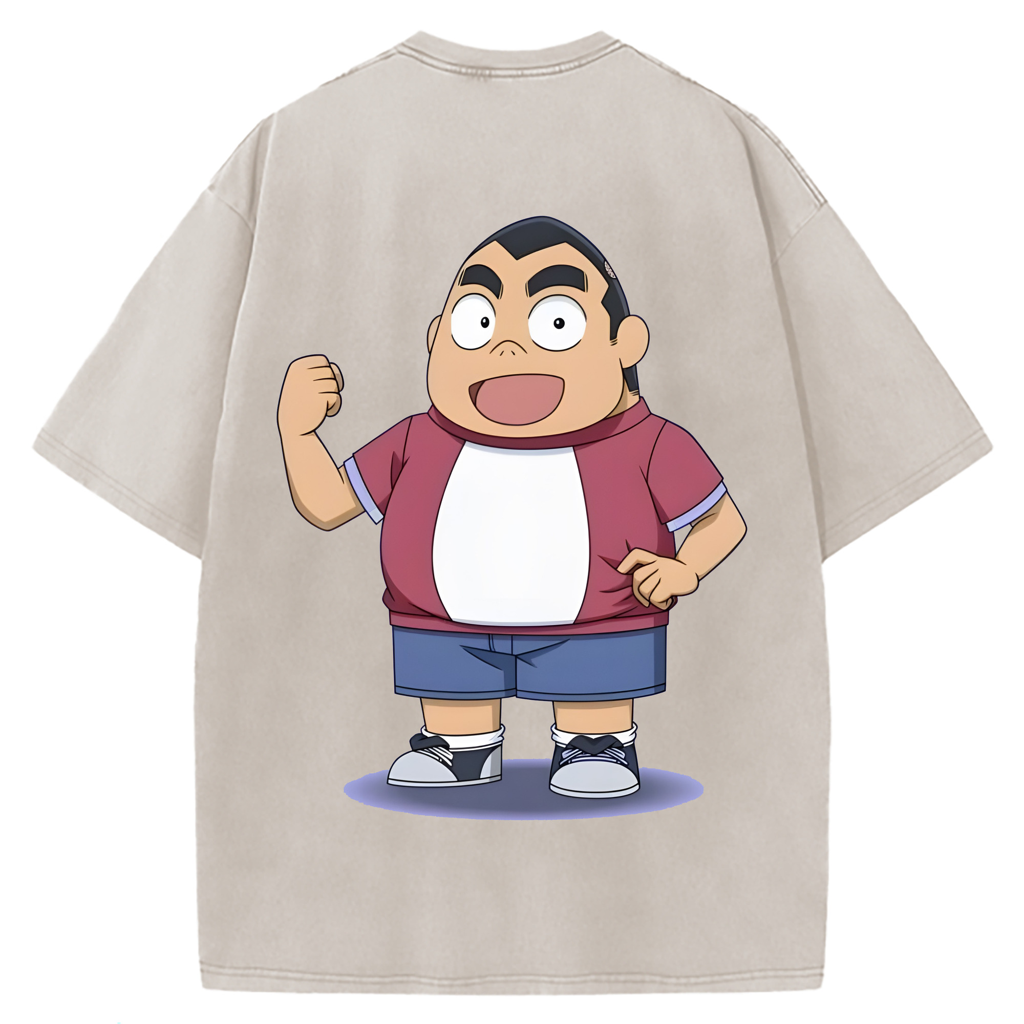 （画像用） 名探偵コナン 小嶋 元太 こじま げんた Detective Conan Kojima Genta 綿100% ヴィンテージ風 半袖Tシャツ（背面プリント）