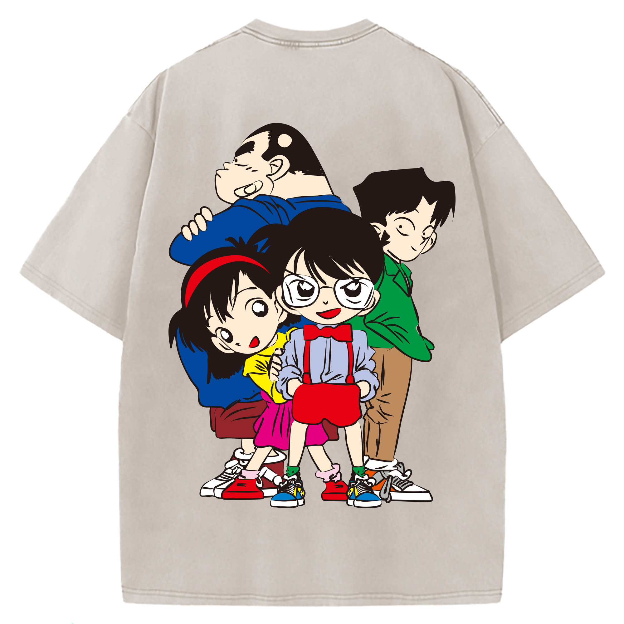 （画像用） 名探偵コナン Detective Conan 綿100% ヴィンテージ風 半袖Tシャツ（背面プリント）