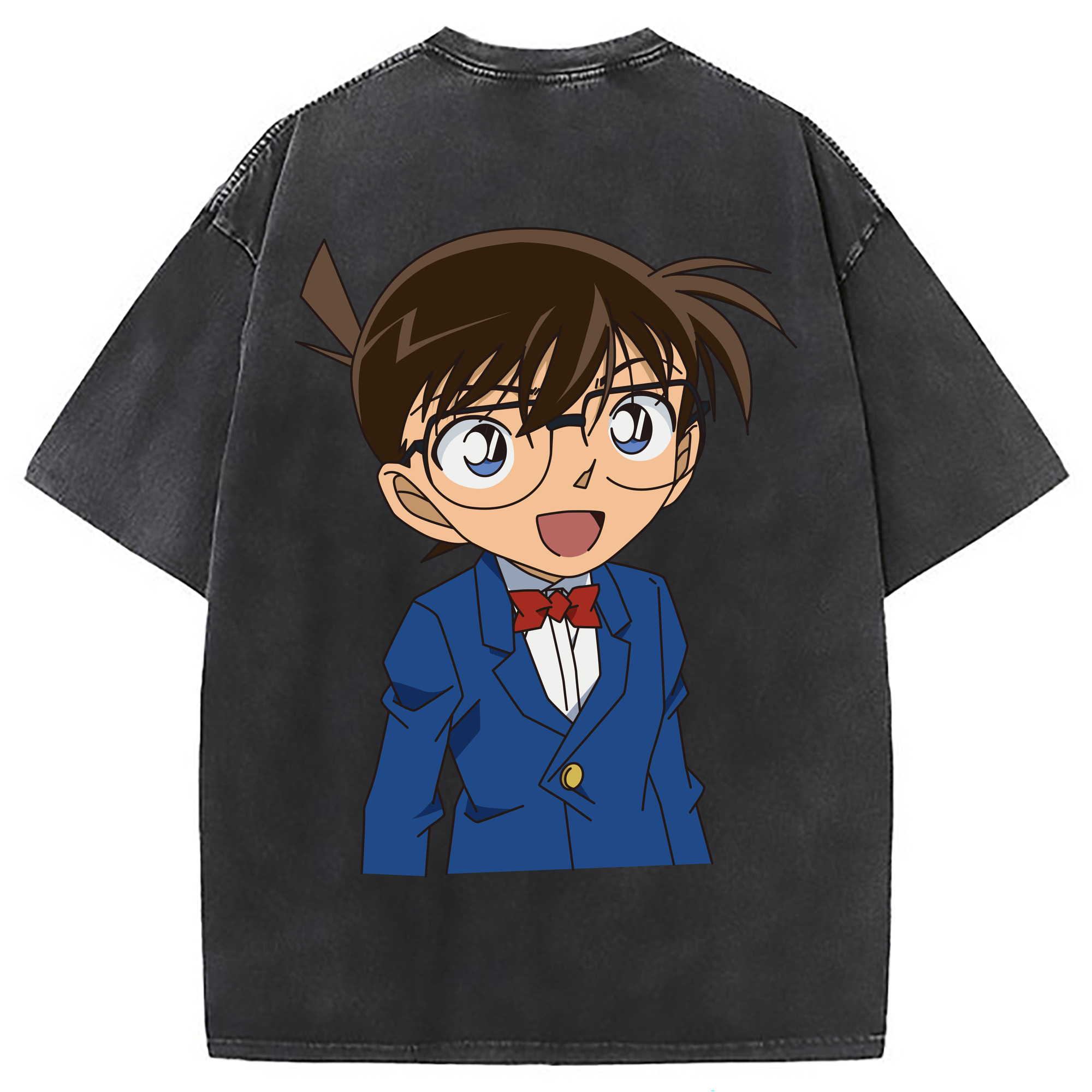 （画像用） 名探偵コナン 江戸川 コナン Detective Conan Conan Edogawa 綿100% ヴィンテージ風 半袖Tシャツ（背面プリント）
