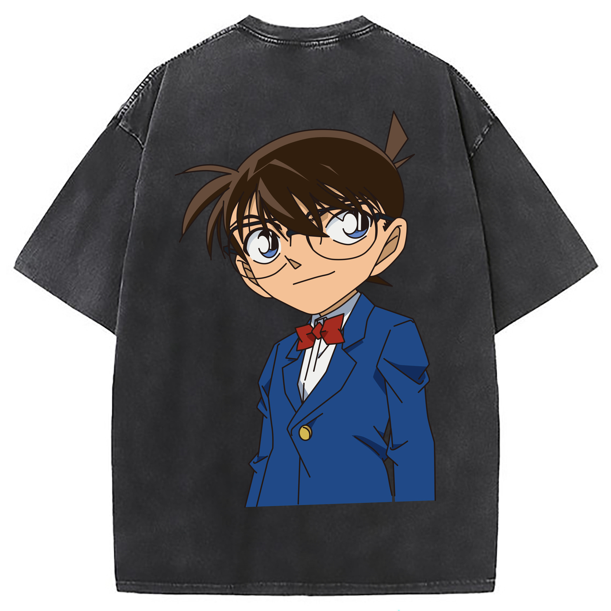 （画像用） 名探偵コナン 江戸川 コナン Detective Conan Conan Edogawa 綿100% ヴィンテージ風 半袖Tシャツ（背面プリント）