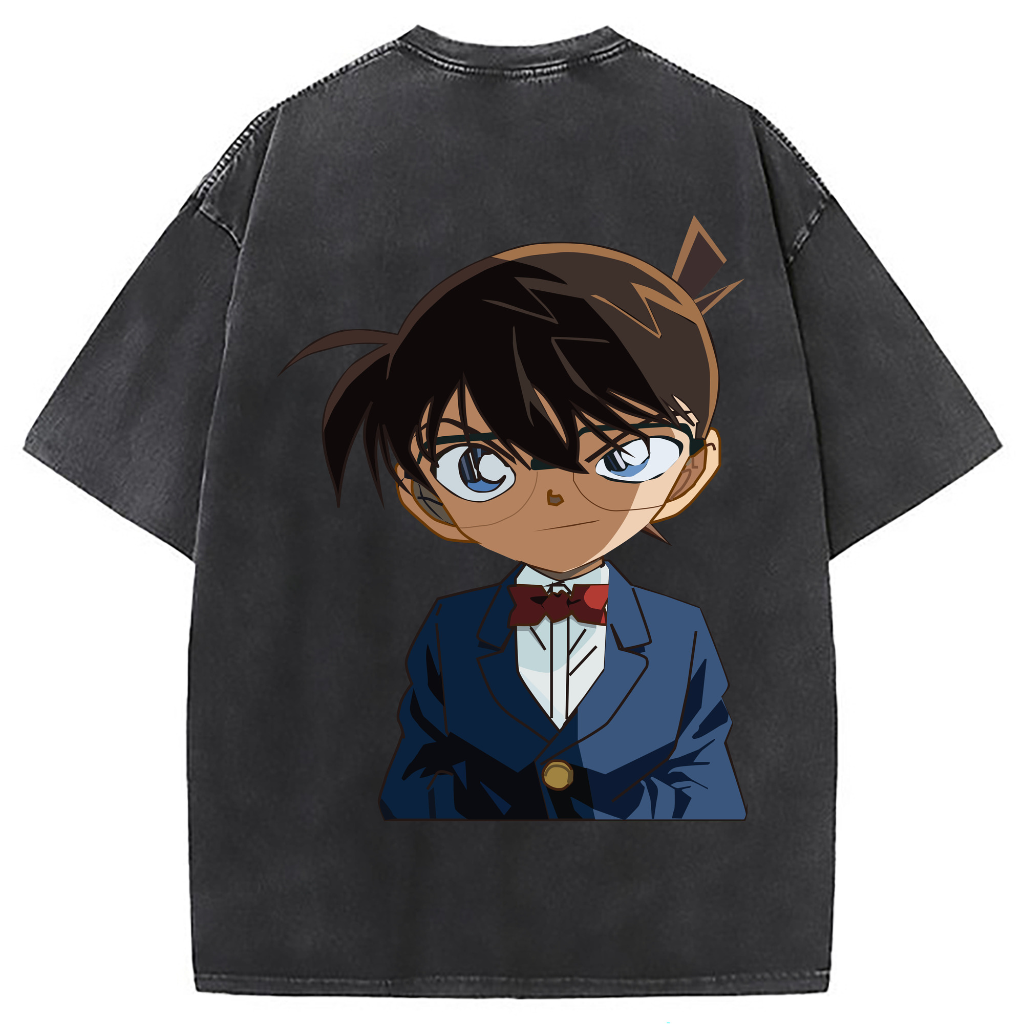 （画像用） 名探偵コナン 江戸川 コナン Detective Conan Conan Edogawa 綿100% ヴィンテージ風 半袖Tシャツ（背面プリント）