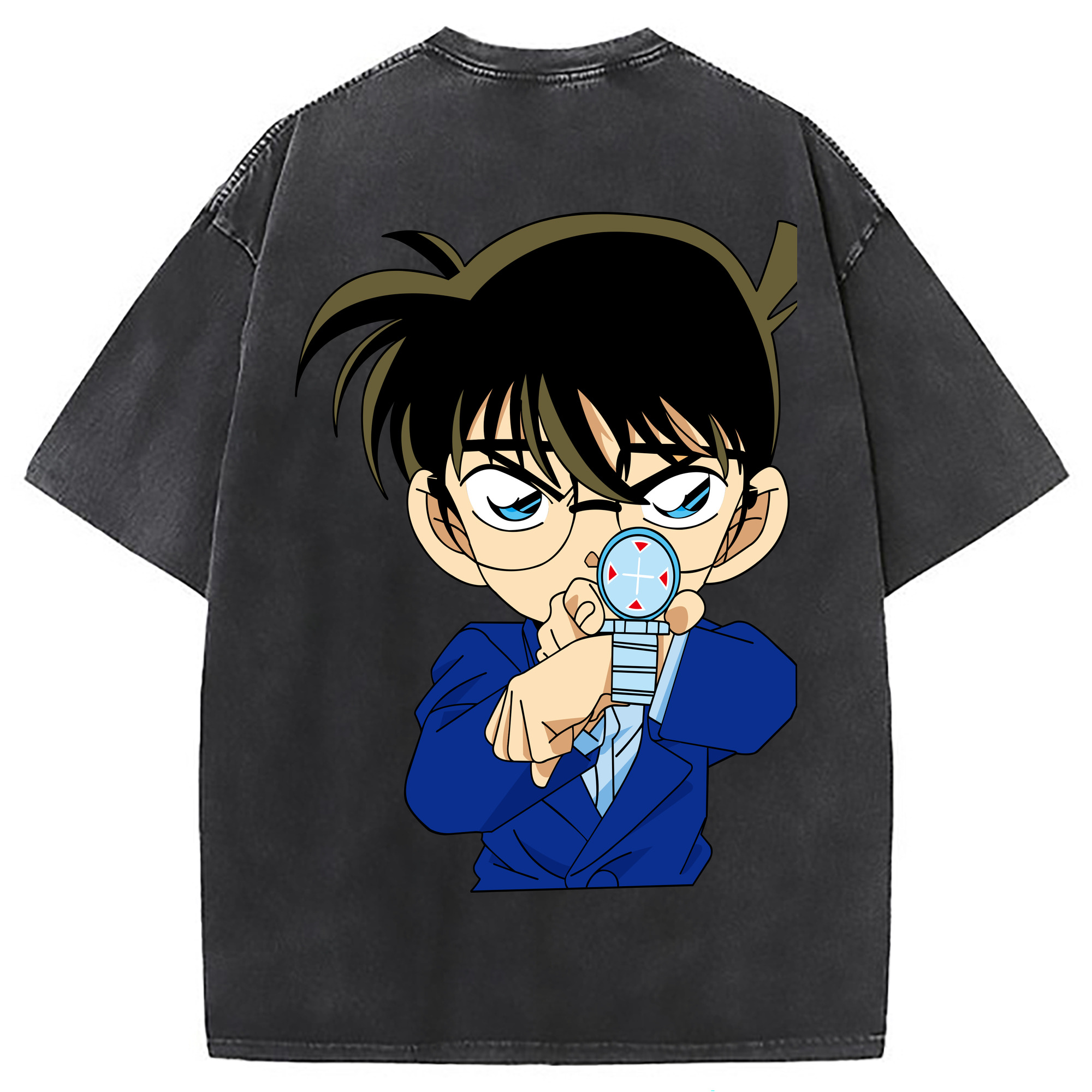（画像用） 名探偵コナン 江戸川 コナン Detective Conan Conan Edogawa 綿100% ヴィンテージ風 半袖Tシャツ（背面プリント）
