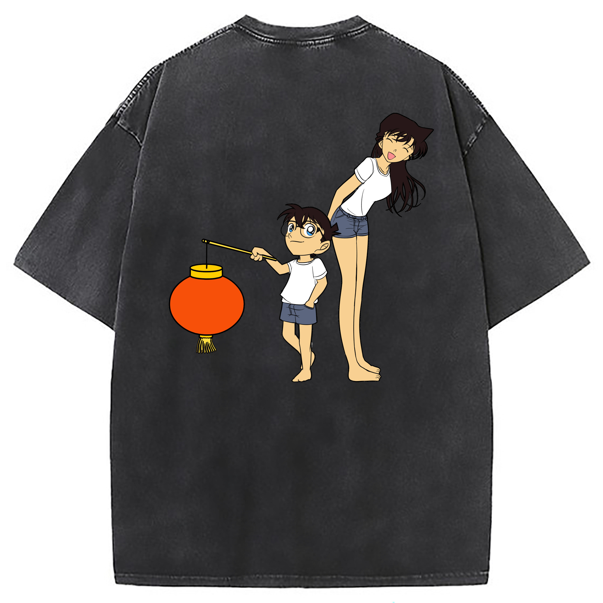 （画像用） 名探偵コナン 毛利 蘭 もうり らん、モーリ ラン Detective Conan Rachel Moore 綿100% ヴィンテージ風 半袖Tシャツ（背面プリント）