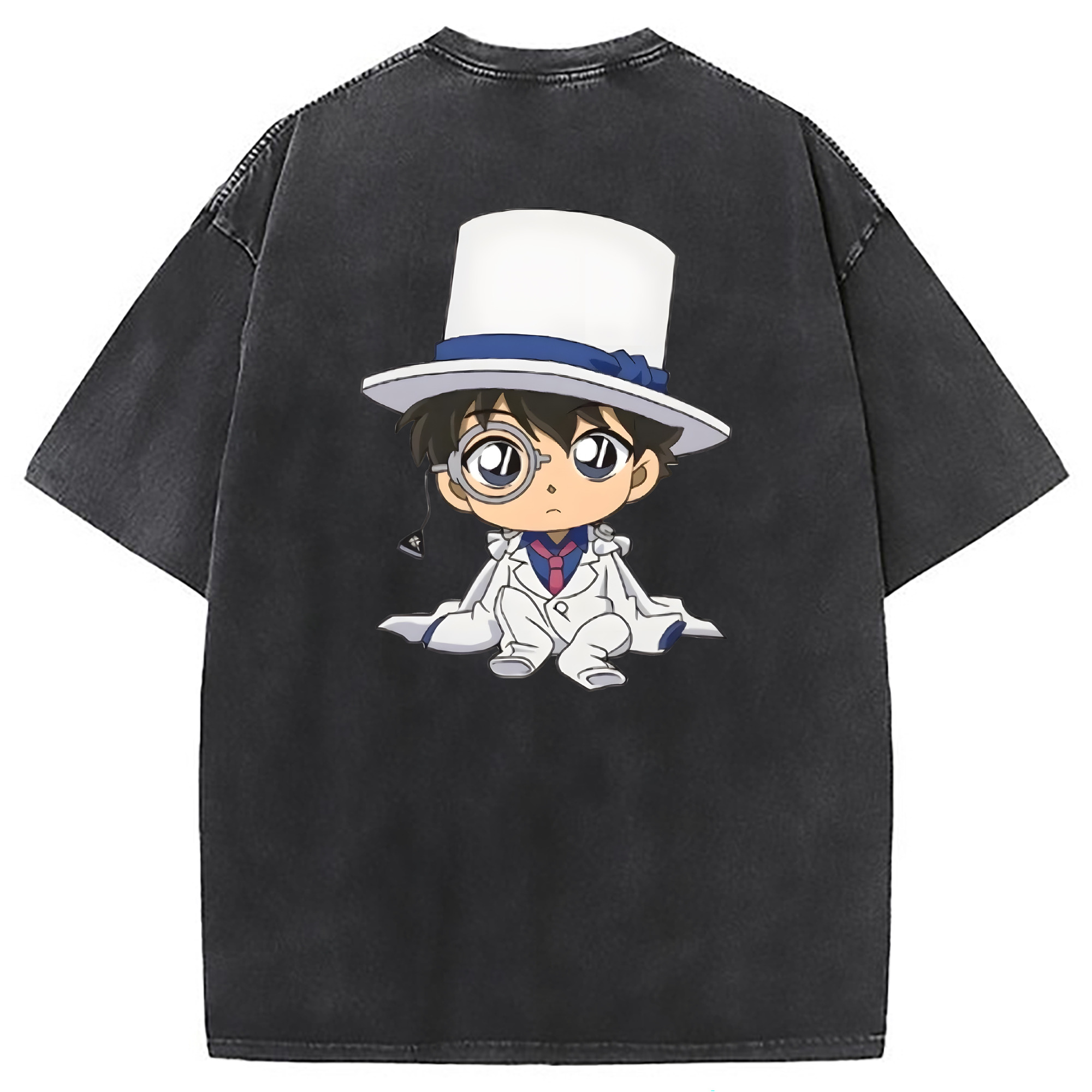 （画像用） 名探偵コナン くろば かいと Detective Conan Kuroba Kaito 綿100% ヴィンテージ風 半袖Tシャツ（背面プリント）