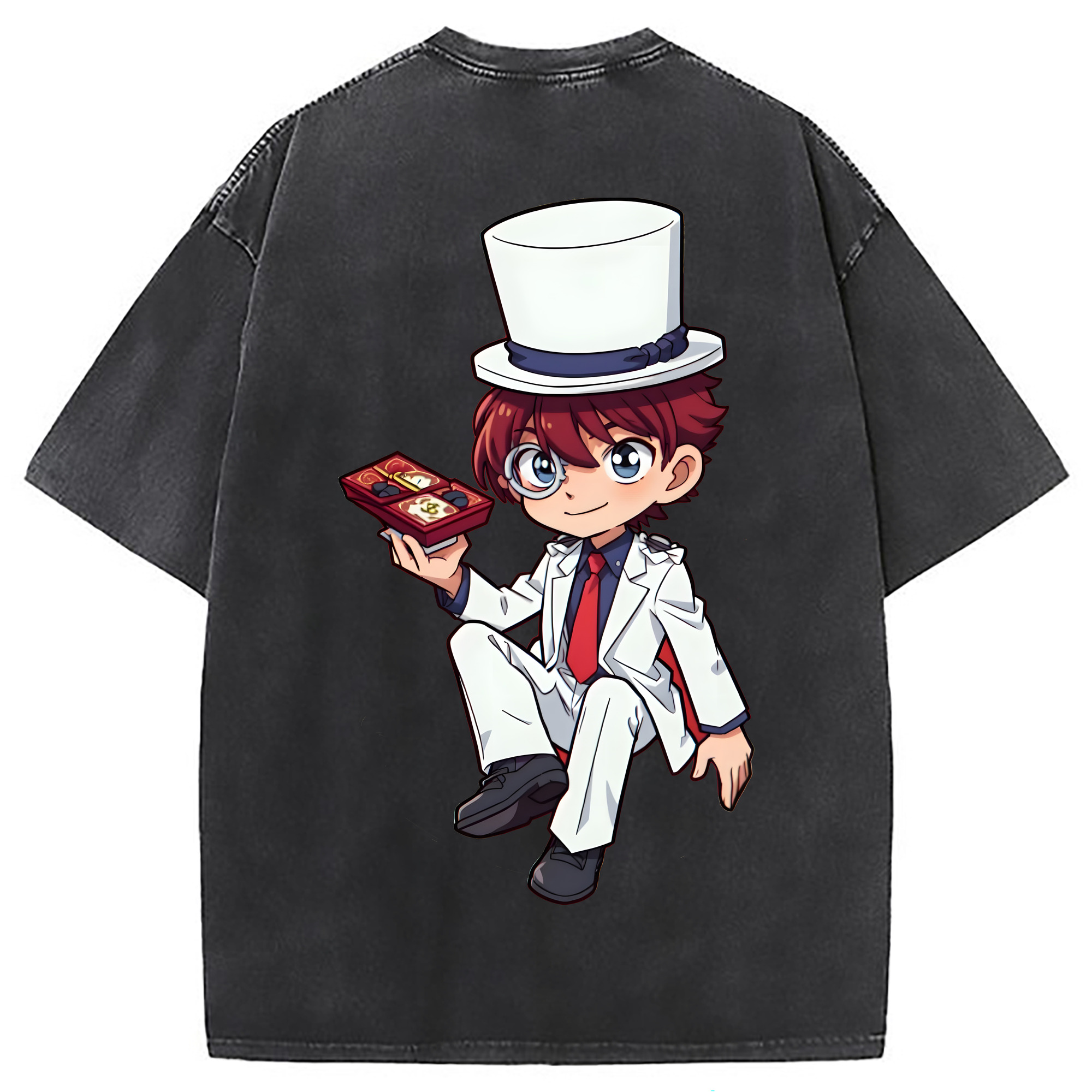 （画像用） 名探偵コナン くろば かいと Detective Conan Kuroba Kaito 綿100% ヴィンテージ風 半袖Tシャツ（背面プリント）